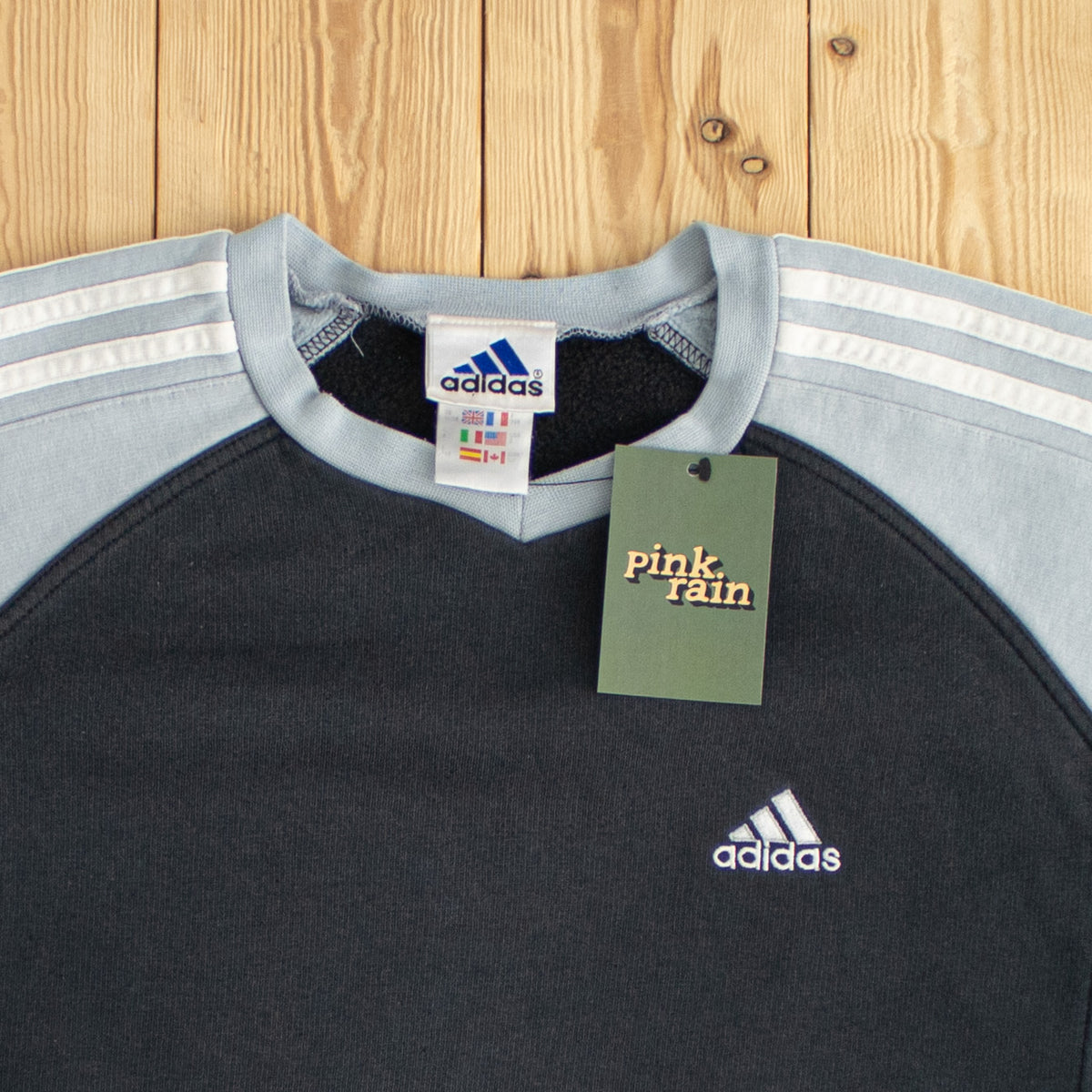 (M) Adidas Vintage Essential Embroidered Sweatshirt Blue