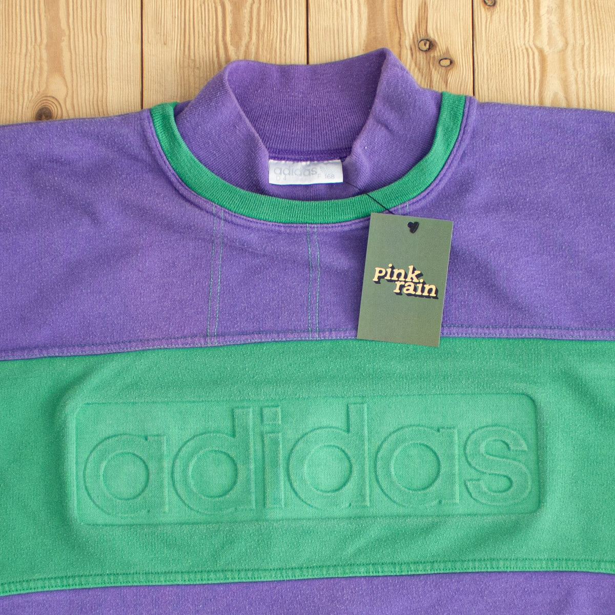 (S/M) Adidas Spell Out Vintage Embossed Sweatshirt Purple