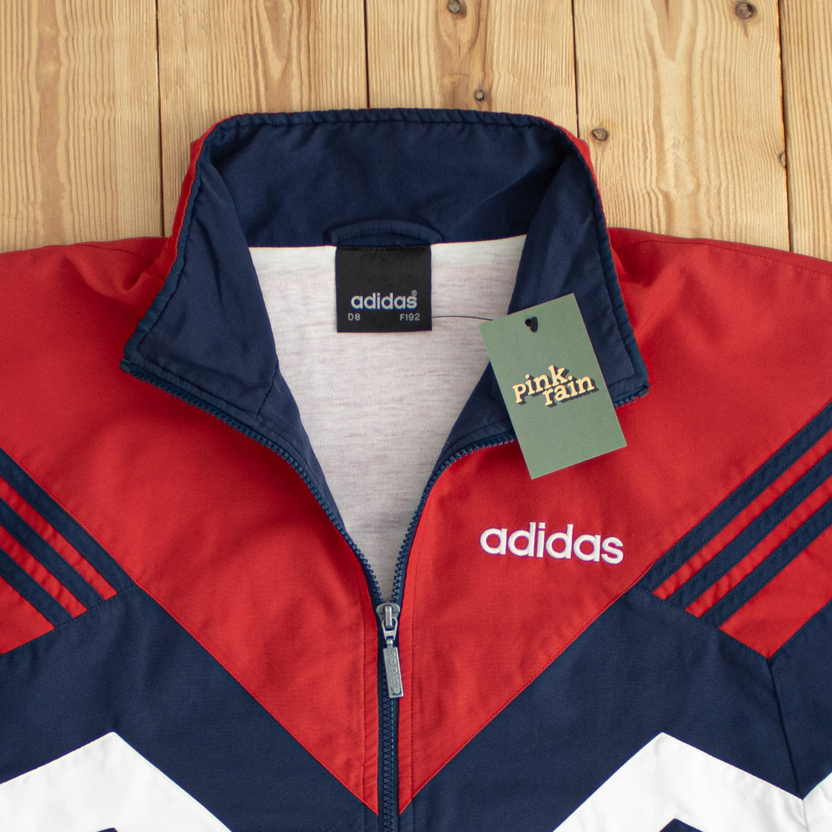 (M/L) Adidas Vintage Embroidered Jacket Red Blue