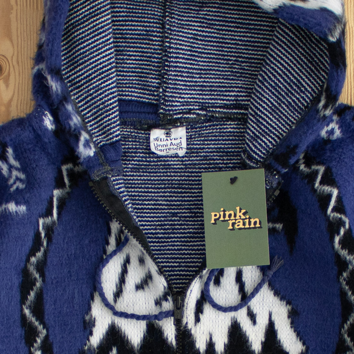 (M/L) Wuayra Native Eagle Vintage Fleece Full-Zip Jacket Blue