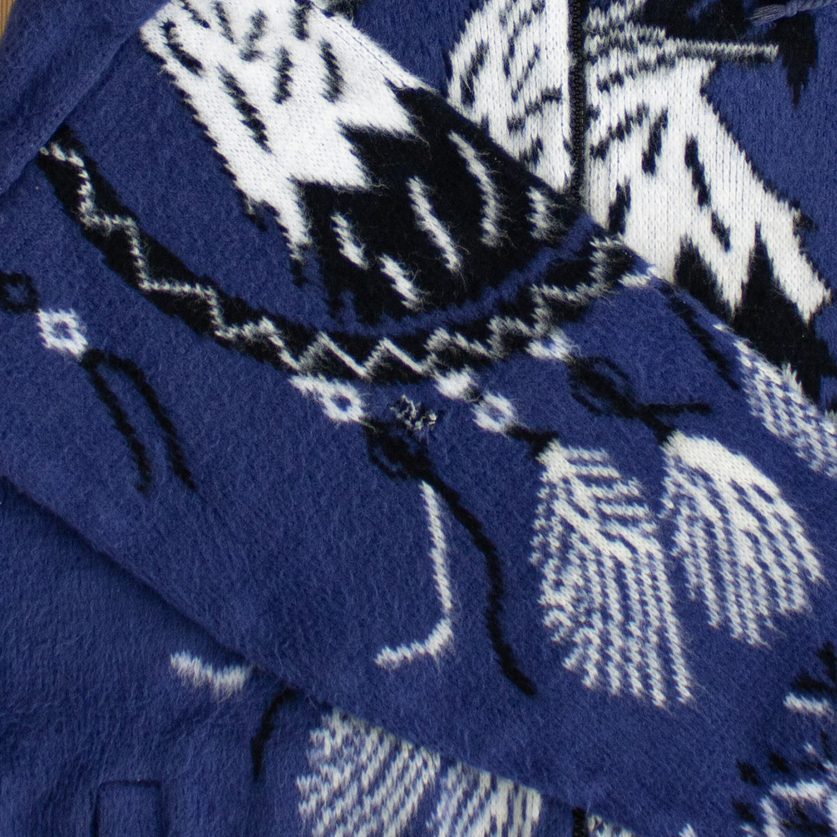 (M/L) Wuayra Native Eagle Vintage Fleece Full-Zip Jacket Blue
