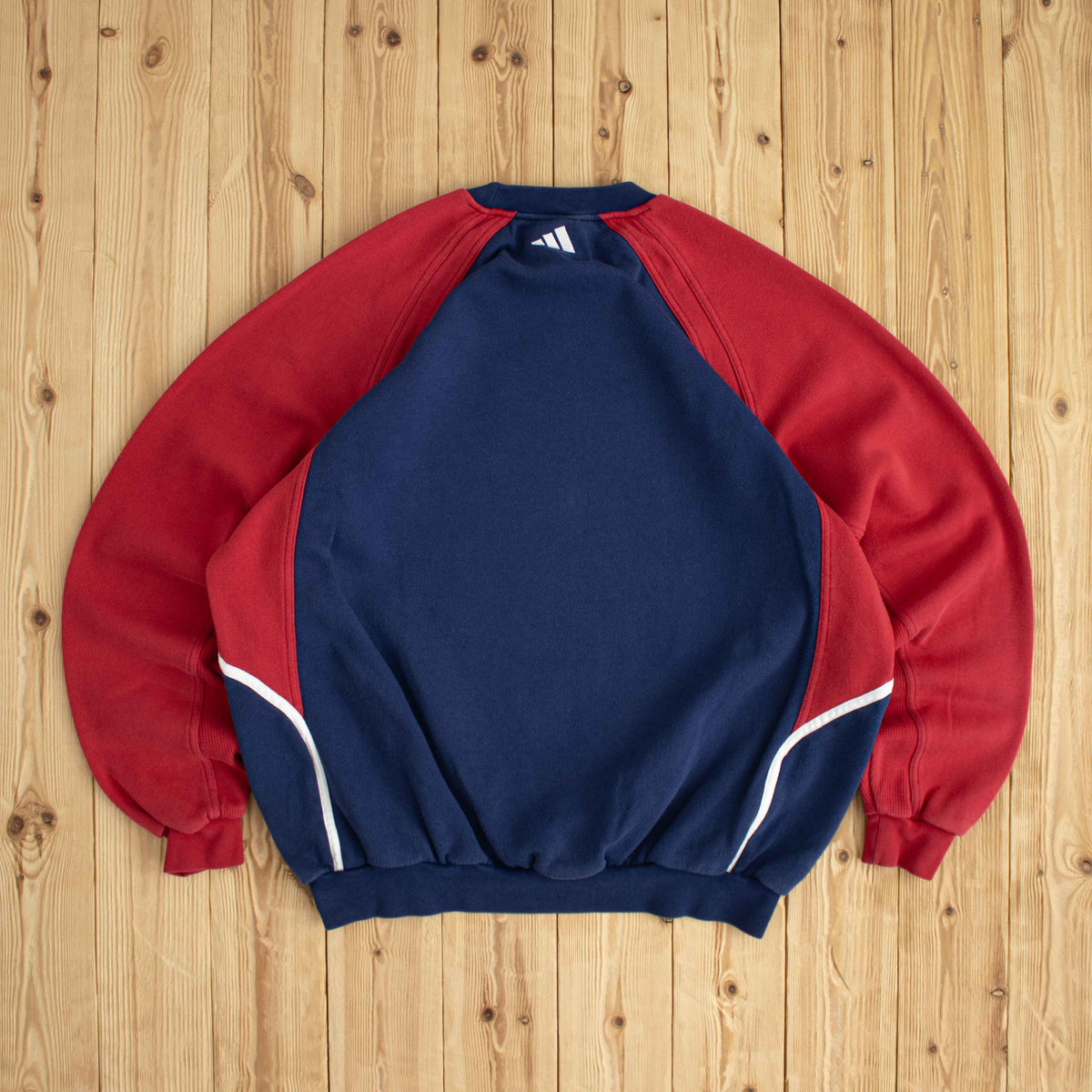 (XL) Adidas Center Logo Vintage Embroidered Sweatshirt Blue