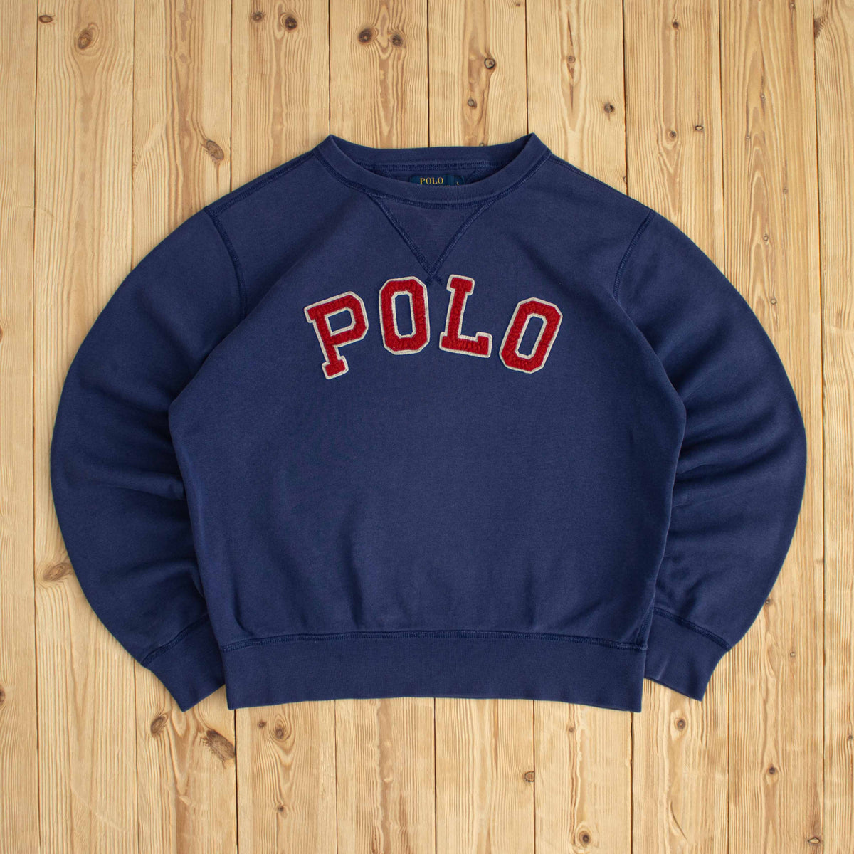 (M) Polo Ralph Lauren Vintage Embroidered Sweatshirt Blue