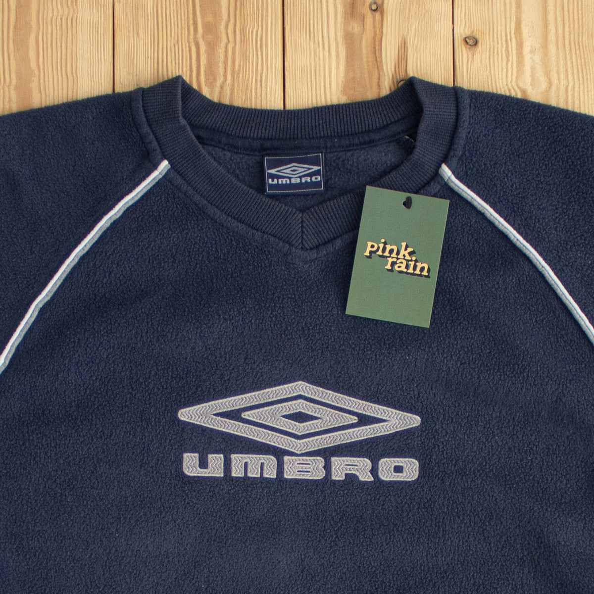 (S) Umbro Vintage Embroidered Fleece Sweatshirt Blue