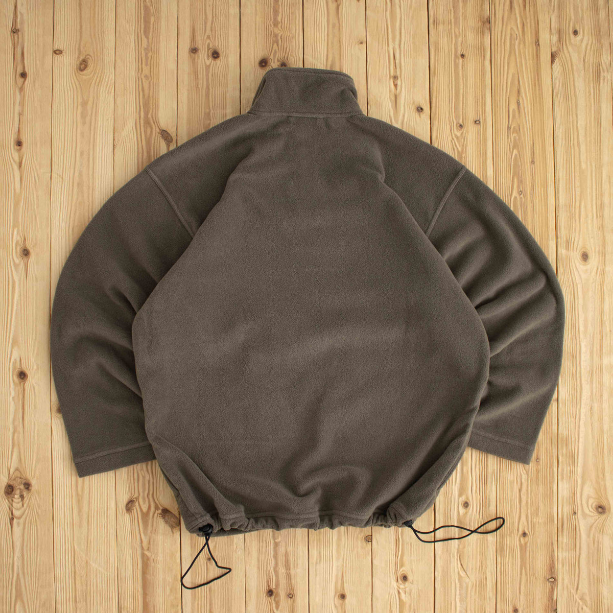 (L) Adidas Vintage Embroidered Quarter-Zip Fleece Brown