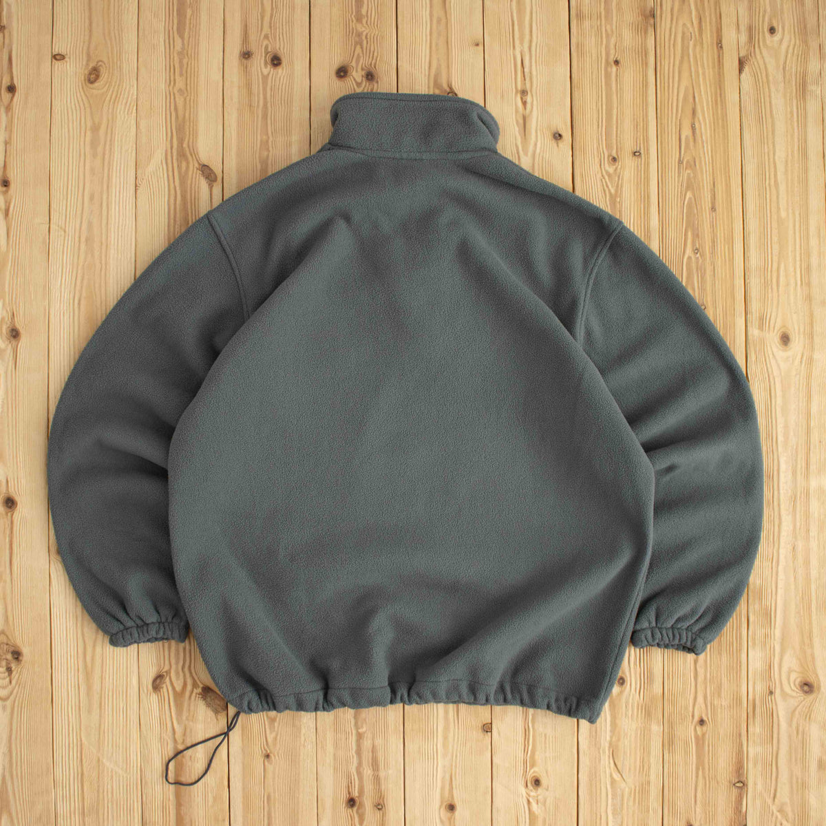 (L) Mercedes Benz Vintage Embroidered Quarter-Zip Fleece Gray Green