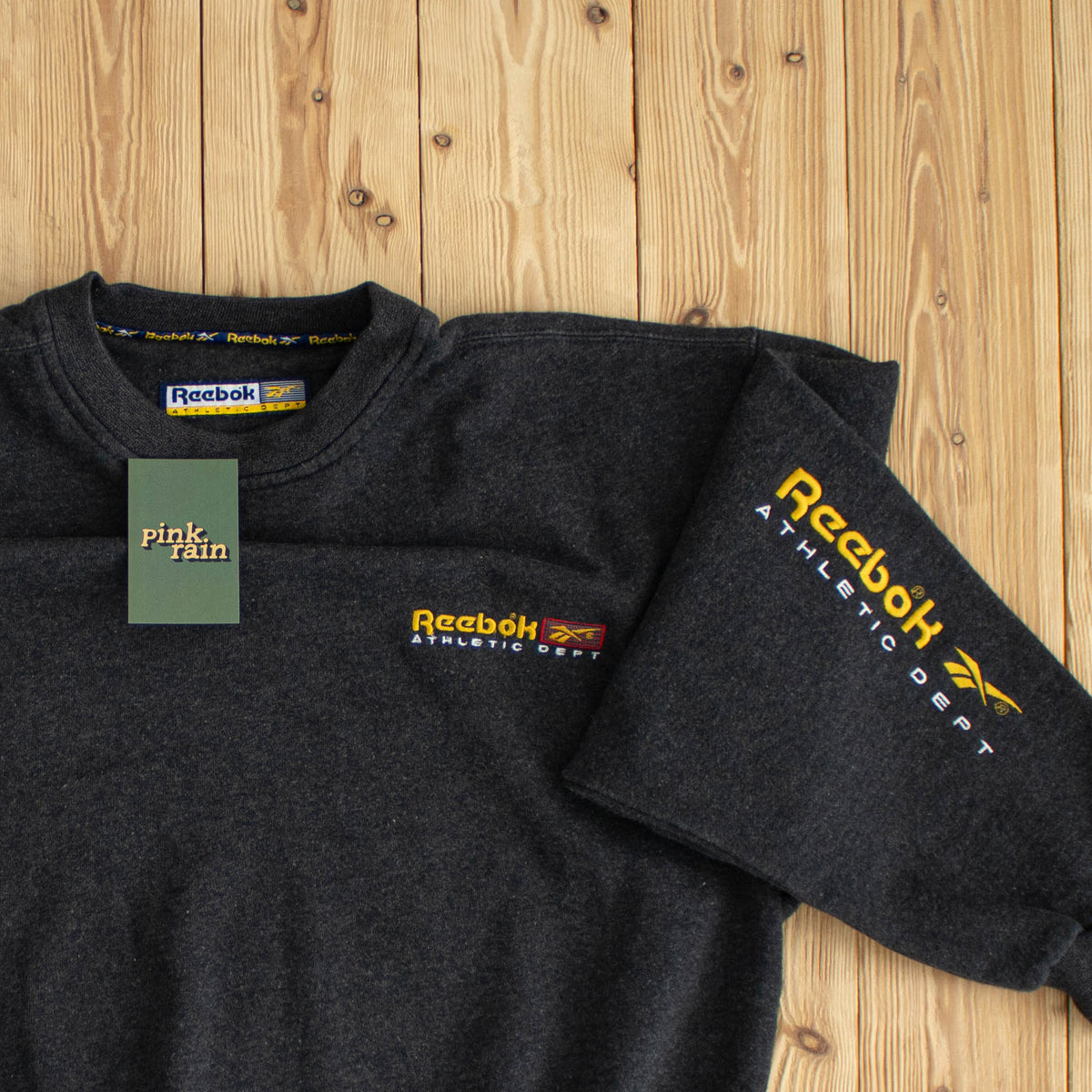 (M) Reebok Athletic Dept Vintage Embroidered Sweatshirt Gray