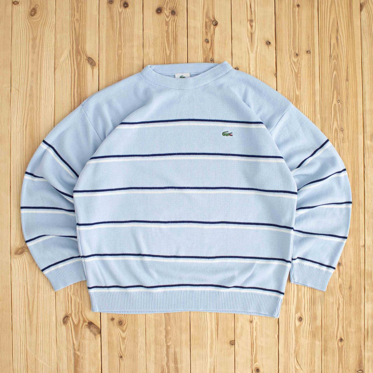 (M) Lacoste Vintage Essential Embroidered Sweater Blue