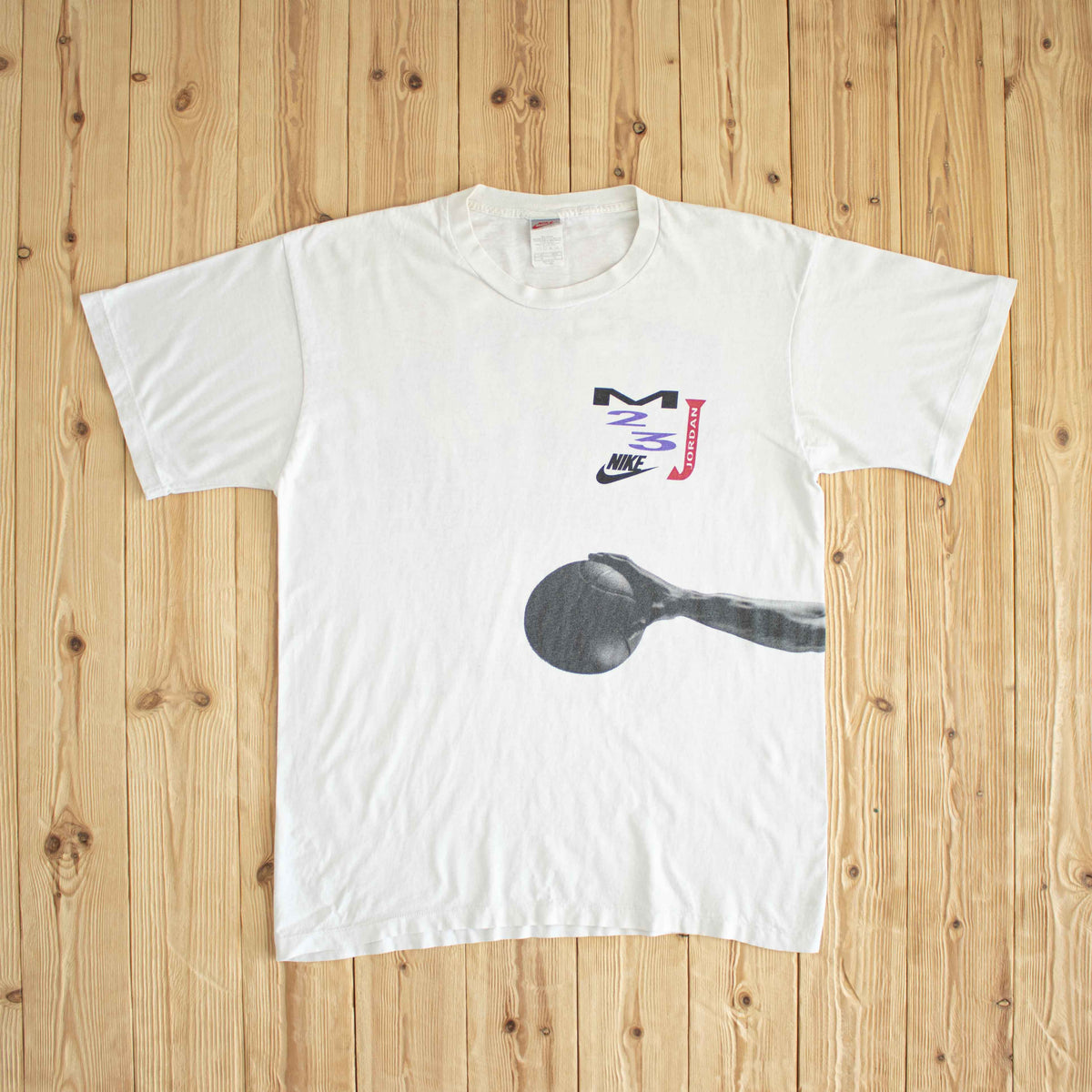(L) Nike Michael Jordan 23 Vintage Single Stitch T-Shirt White