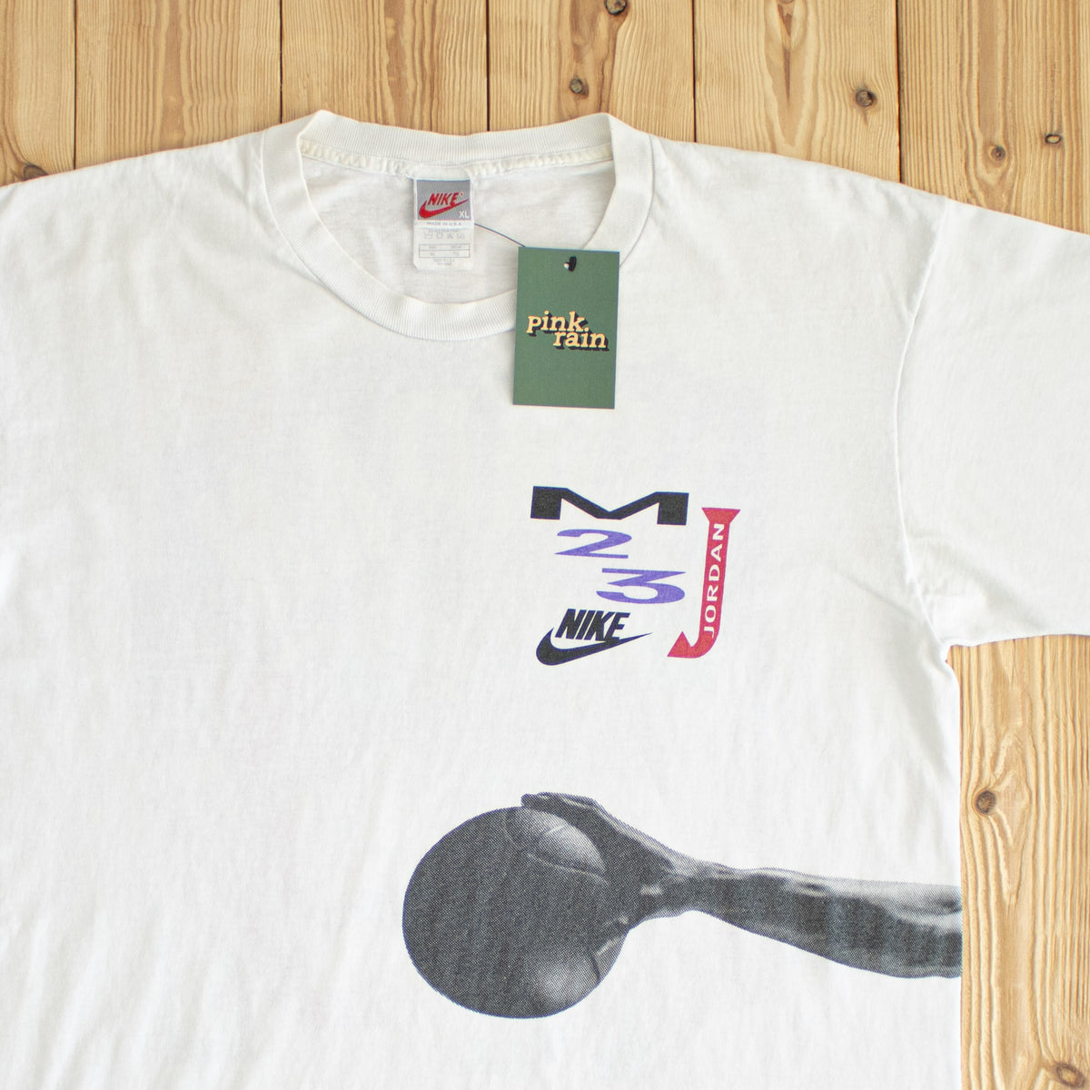 (L) Nike Michael Jordan 23 Vintage Single Stitch T-Shirt White
