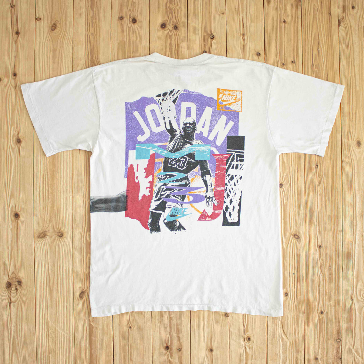 (L) Nike Michael Jordan 23 Vintage Single Stitch T-Shirt White