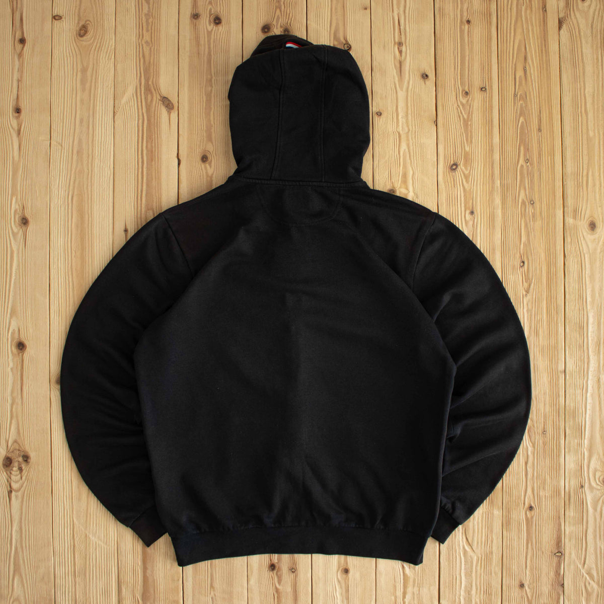 (M/L) U.S Polo Assn. Vintage Embroidered Full-Zip Hoodie Black