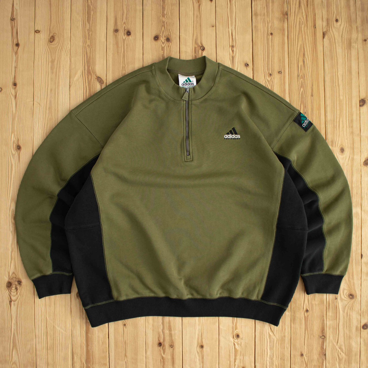 (XXL) Adidas Equipment Deadstock Modern Embroidered Quarter-Zip Green