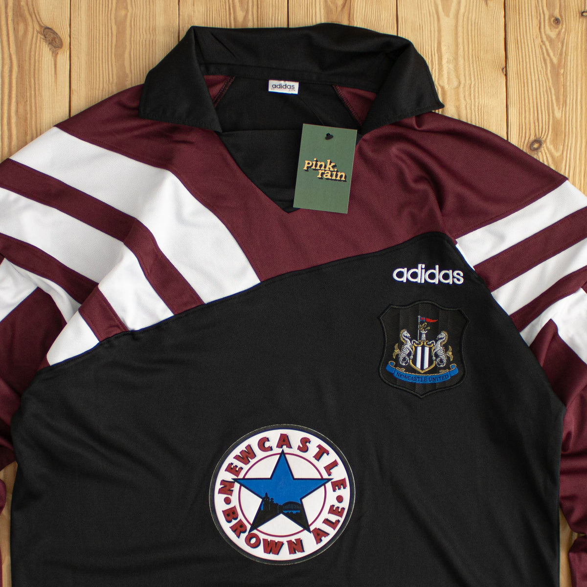(M) Adidas Newcastle United Embroidered Long Sleeve Shirt Black
