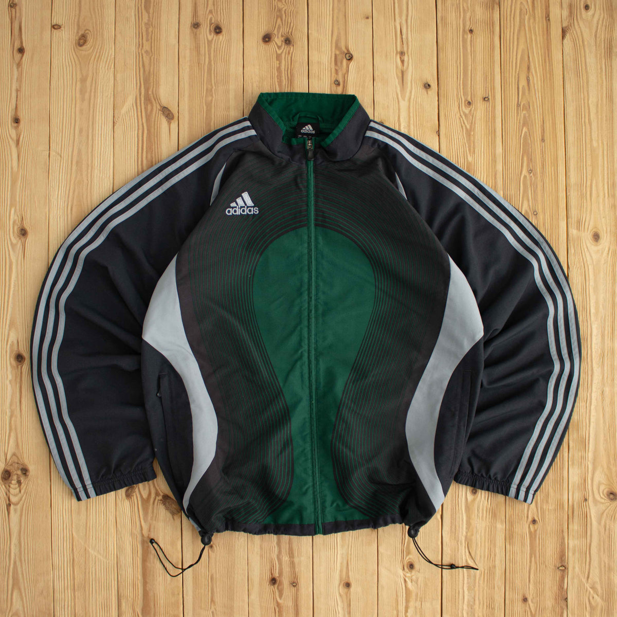 (L) Adidas Vintage Embroidered Jacket Green