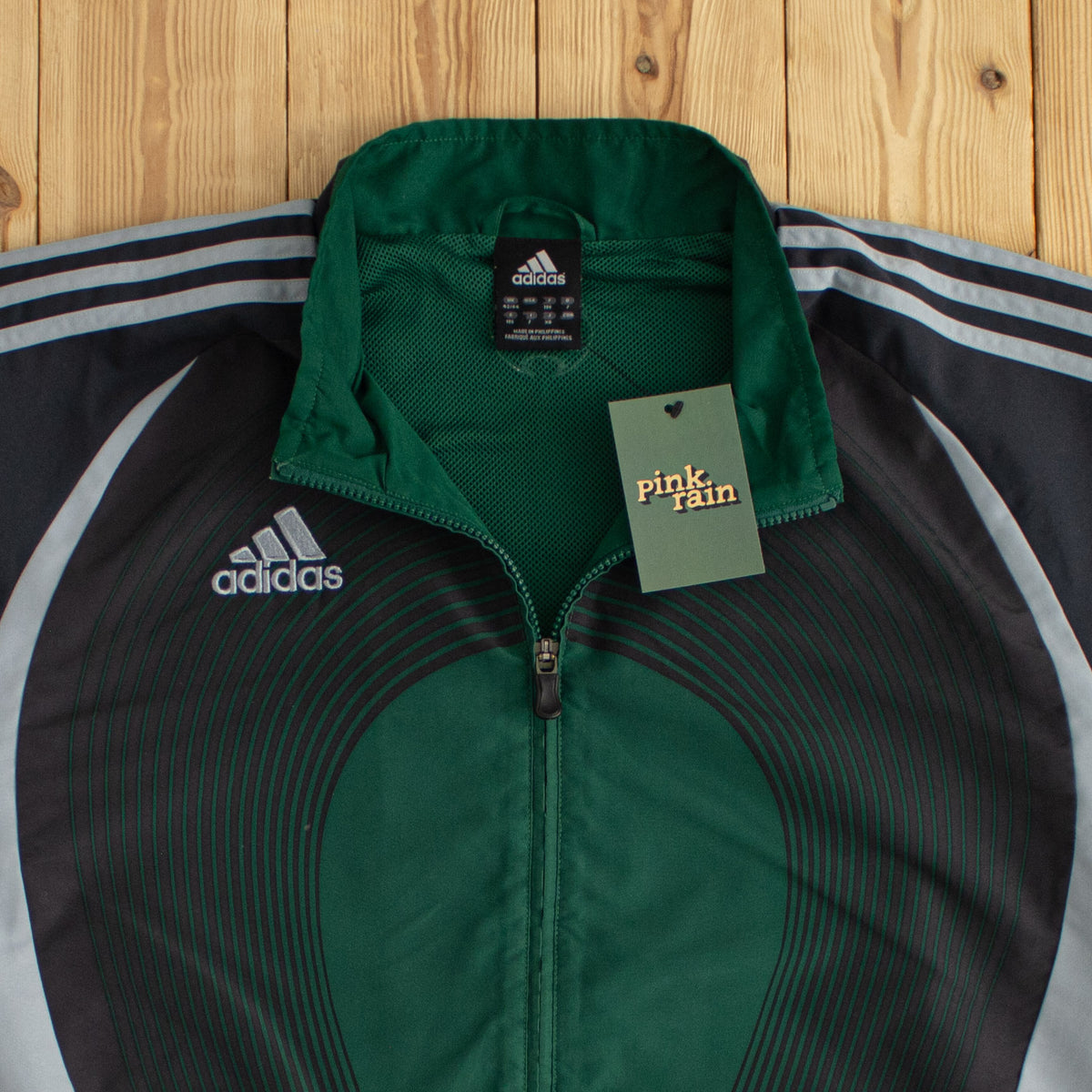(L) Adidas Vintage Embroidered Jacket Green