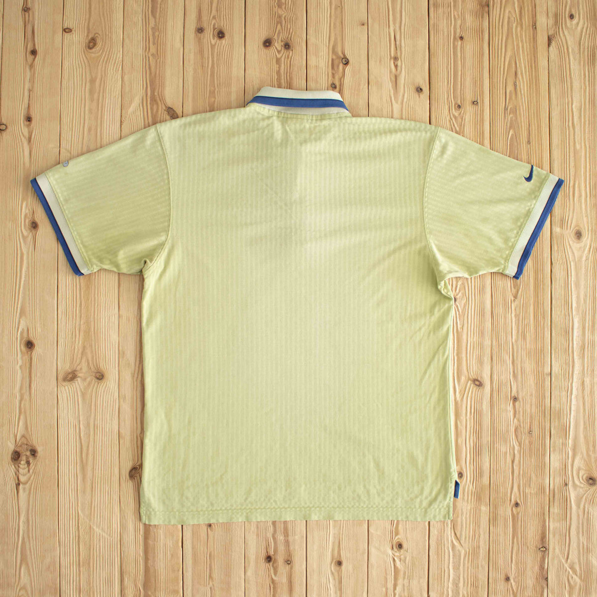 (L) Nike Vintage Essential Embroidered Polo T-Shirt Yellow Green