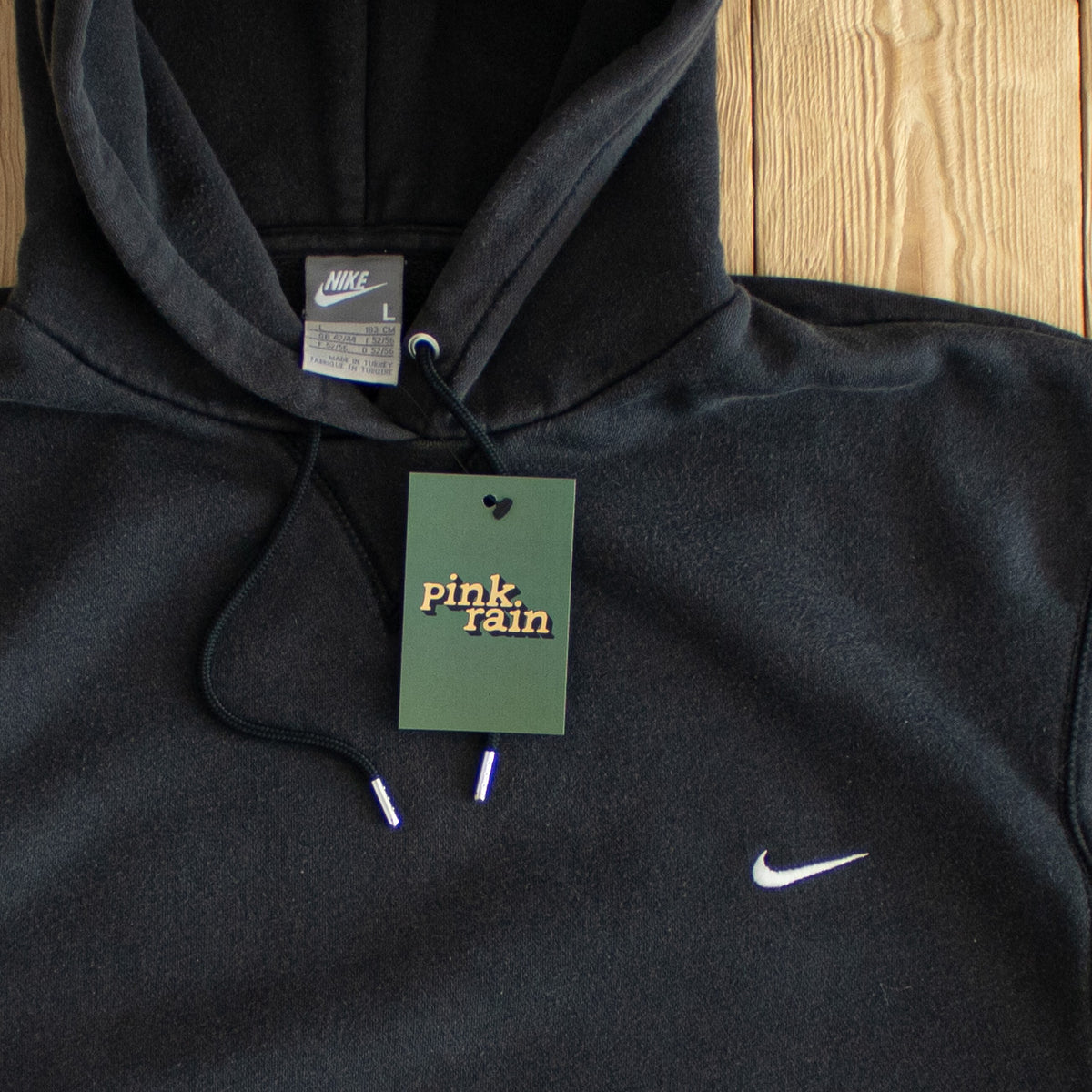 (M/L) Nike Vintage Essential Embroidered Hoodie Black