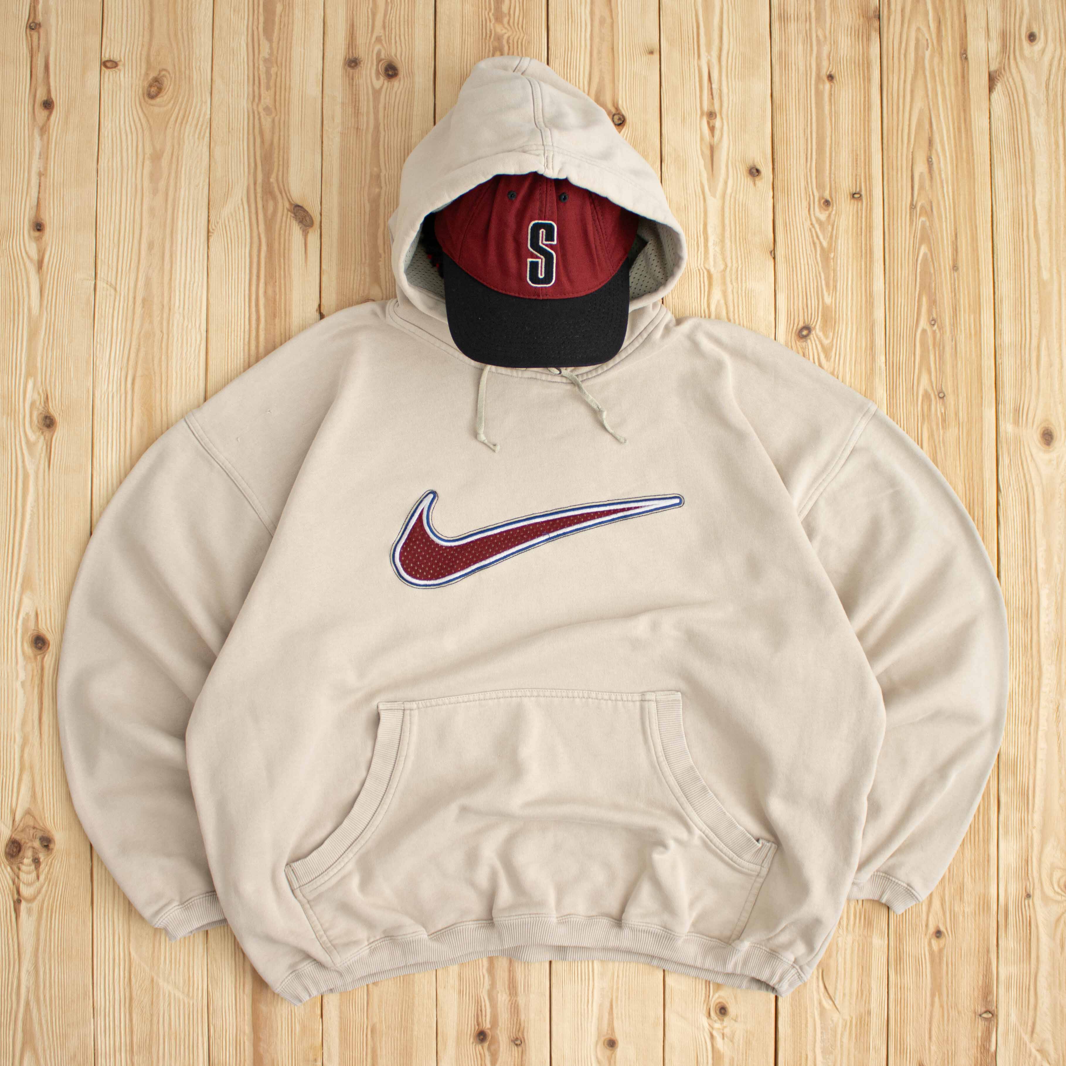 (XL) Vintage Nike Swoosh Embroidered Hoodie