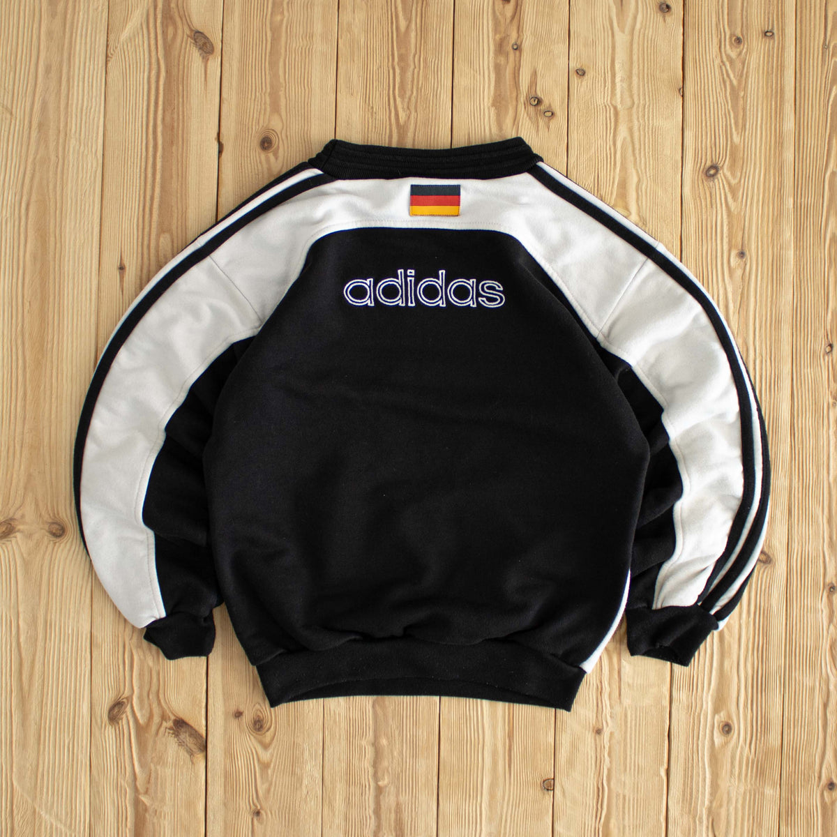 (XS) Adidas Deutscher Fussball-Bund Vintage Embroidered Sweatshirt Black White