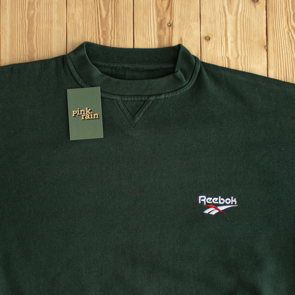 (M/L) Reebok Vintage Essential Embroidered Sweatshirt Green