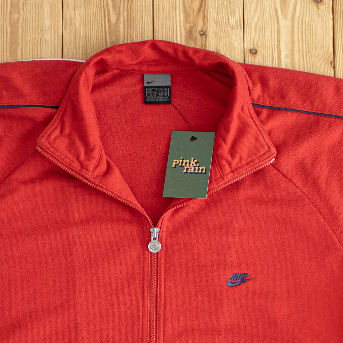 (L) Nike Vintage Essential Embroidered Full-Zip Sweatshirt Red