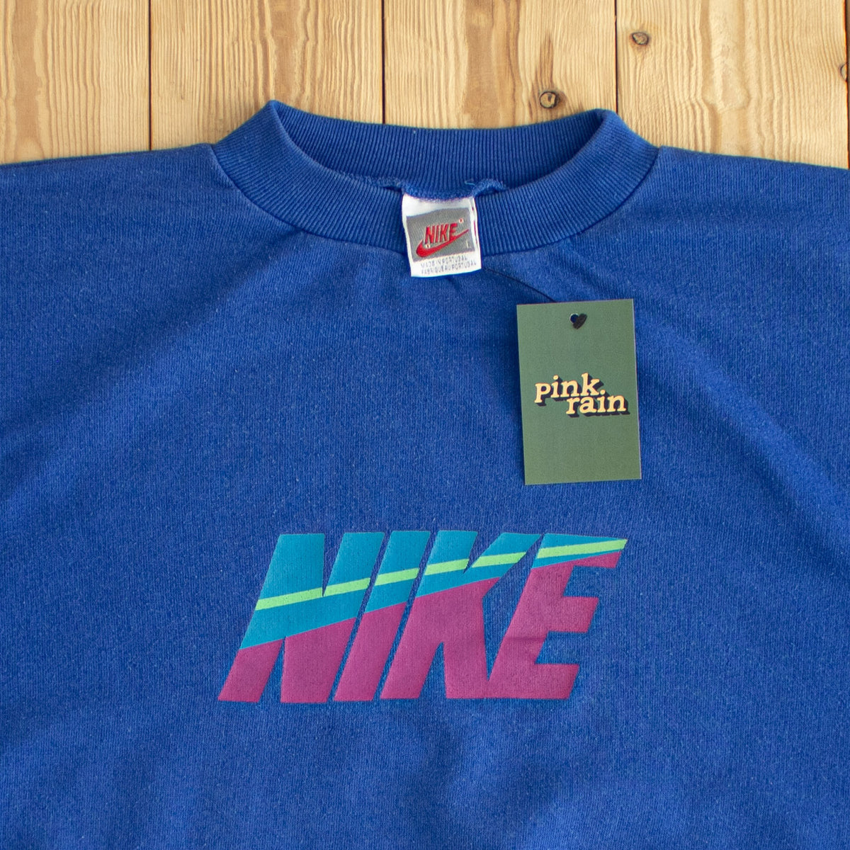 (L) Nike Spell Out Vintage Sweatshirt Blue