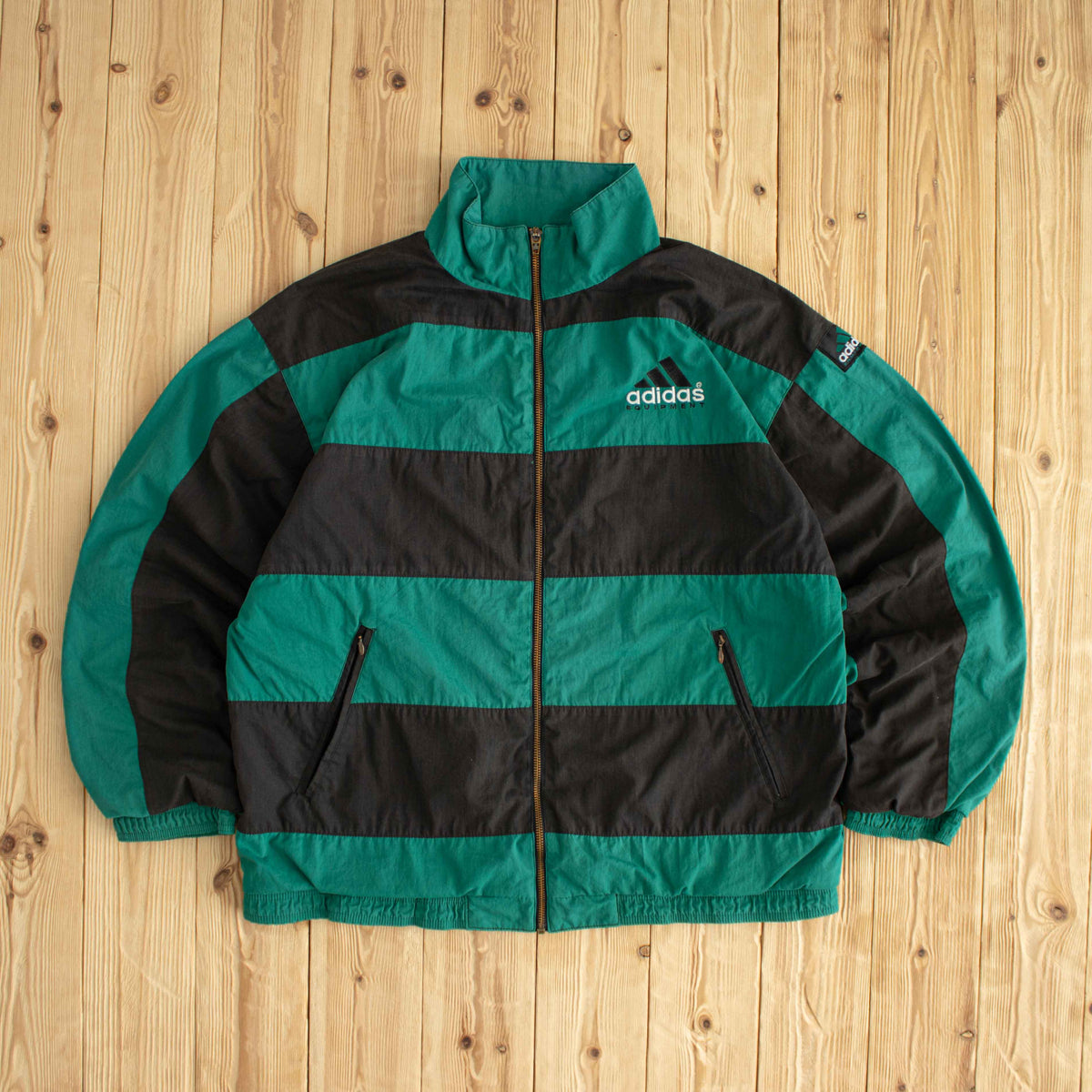 (L) Adidas Equipment Vintage Embroidered Jacket Green Black