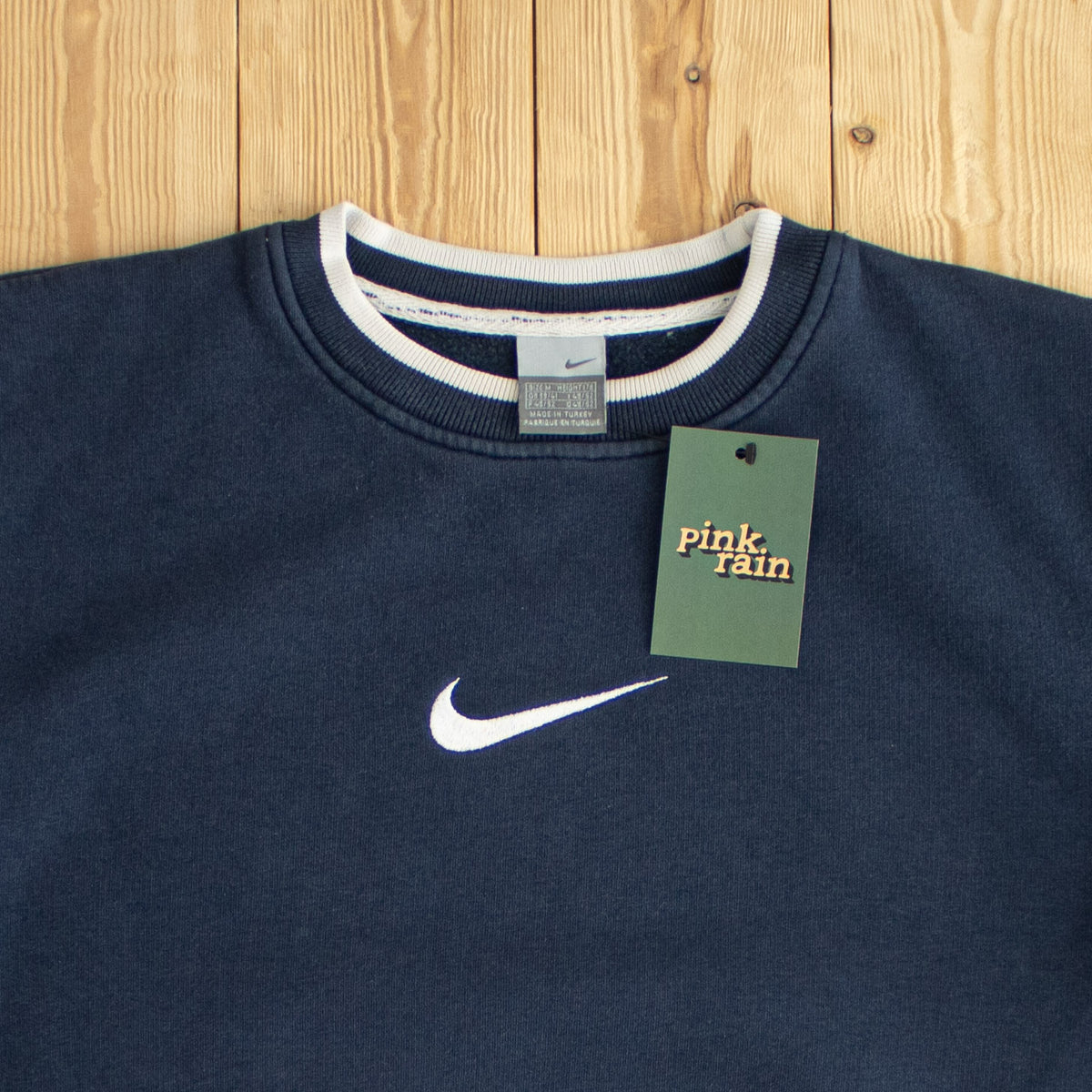 (M) Nike Swoosh Vintage Embroidered Sweatshirt Blue
