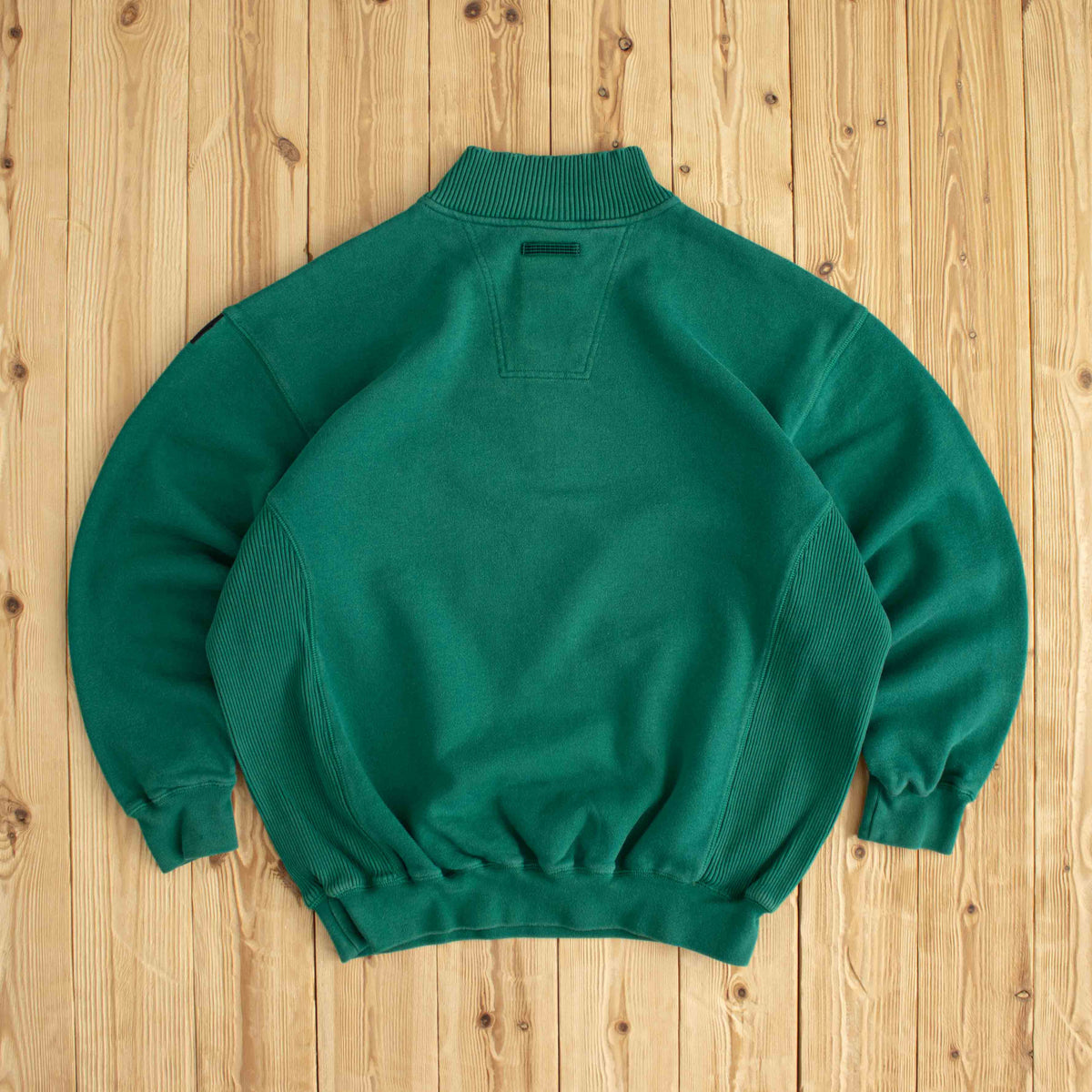 (L) Adidas Equipment Vintage Embroidered Quarter-Zip Green