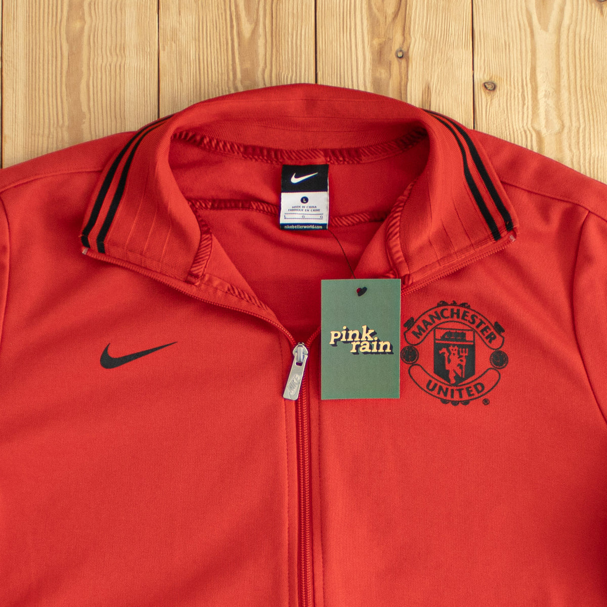 (L) Nike Manchester United Full-Zip Sweatshirt Red