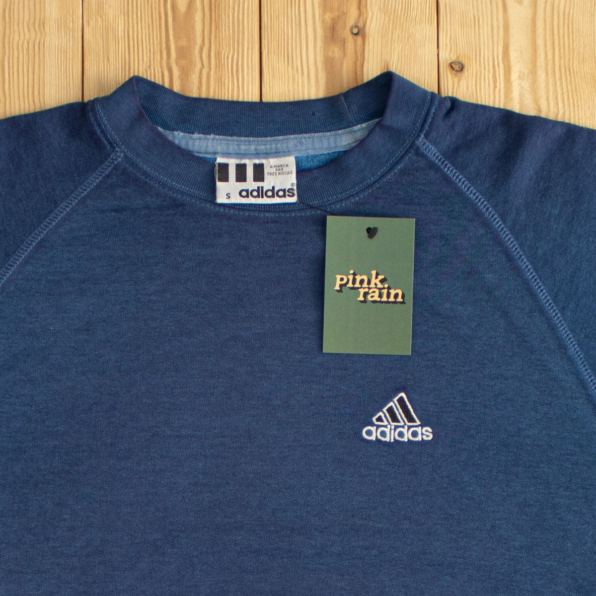 (M) Adidas Vintage Essential Embroidered Sweatshirt Blue