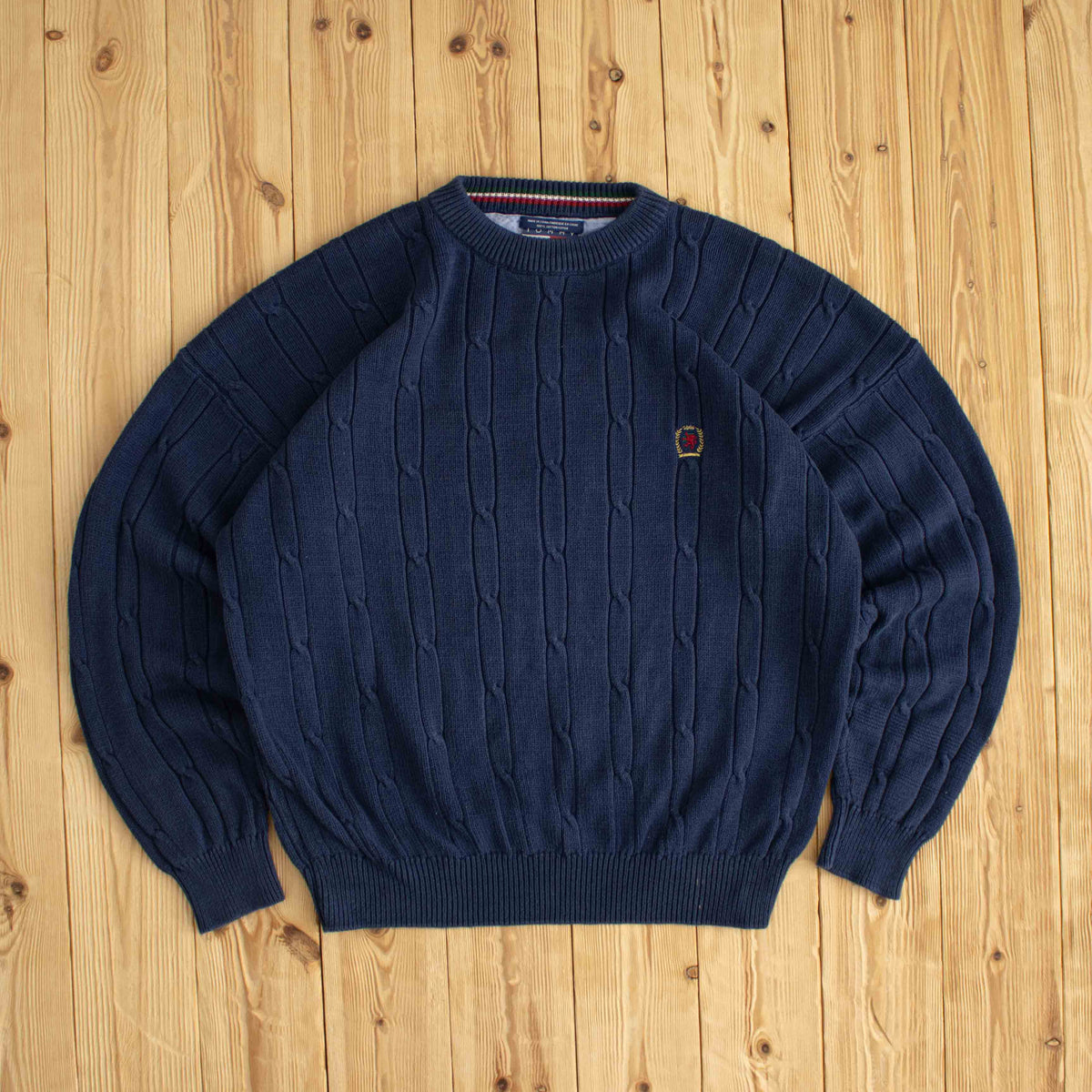 (L) Tommy Hilfiger Vintage Embroidered Sweater Blue