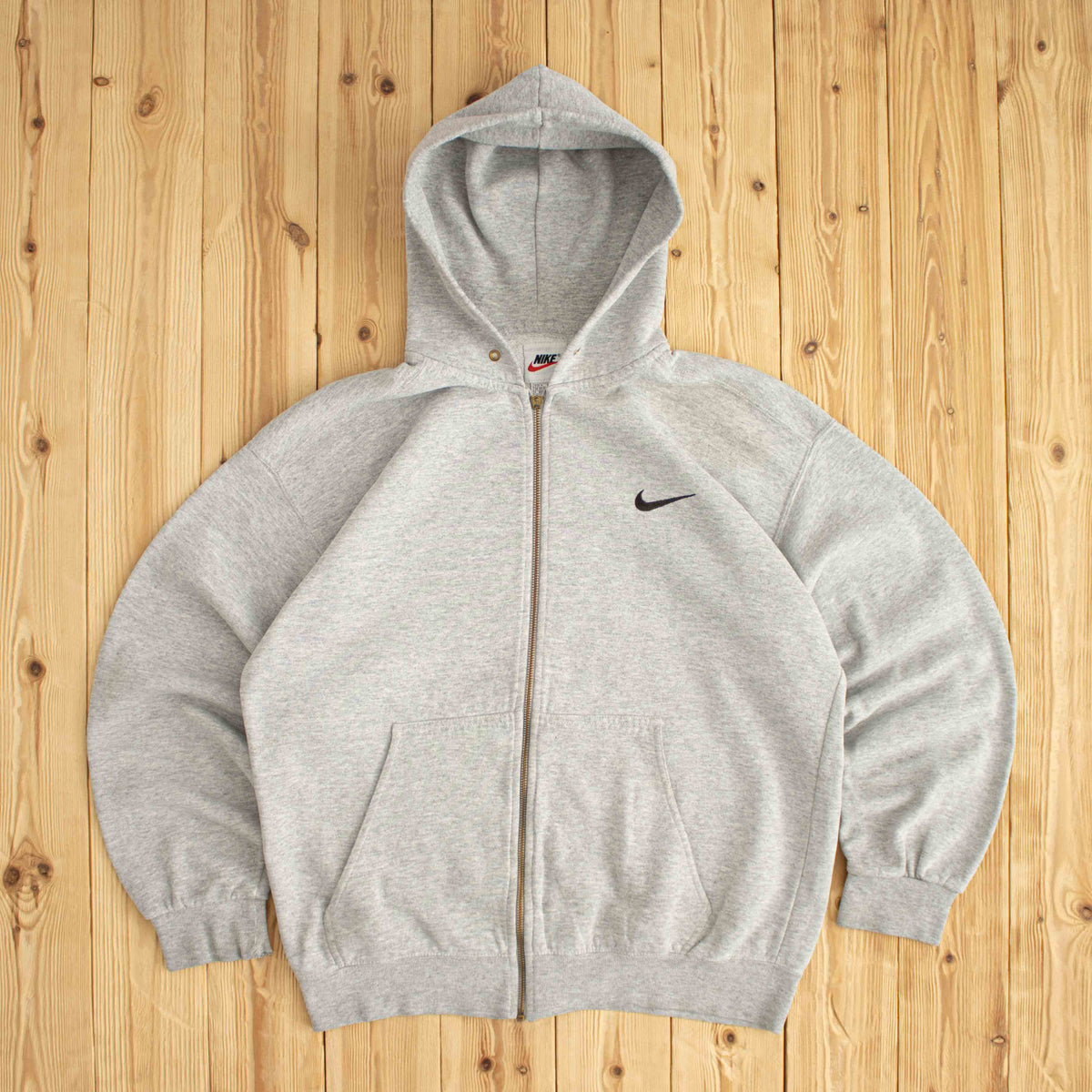 (L) Nike Vintage Essential Embroidered Full-Zip Hoodie Gray
