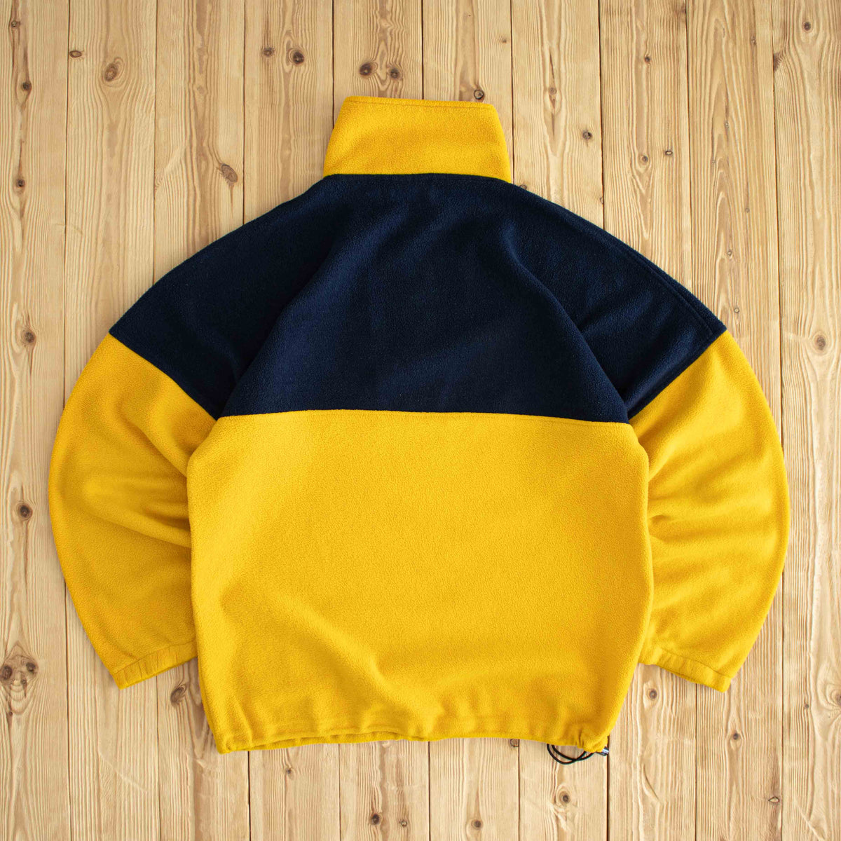 (M/L) Adidas Vintage Embroidered Fleece Quarter-Zip Yellow
