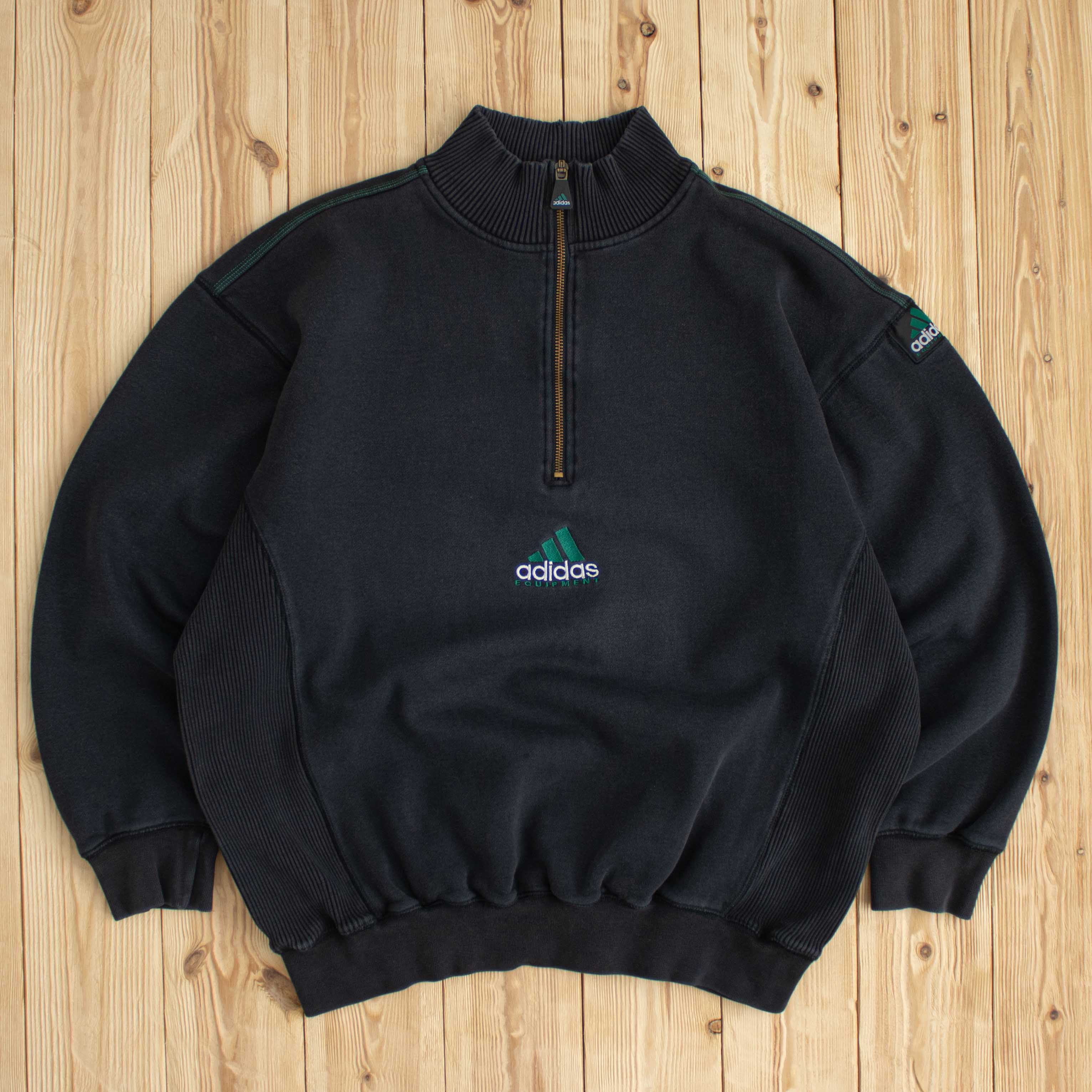 (M/L) Vintage Adidas Equipment Embroidered Quarter-Zip