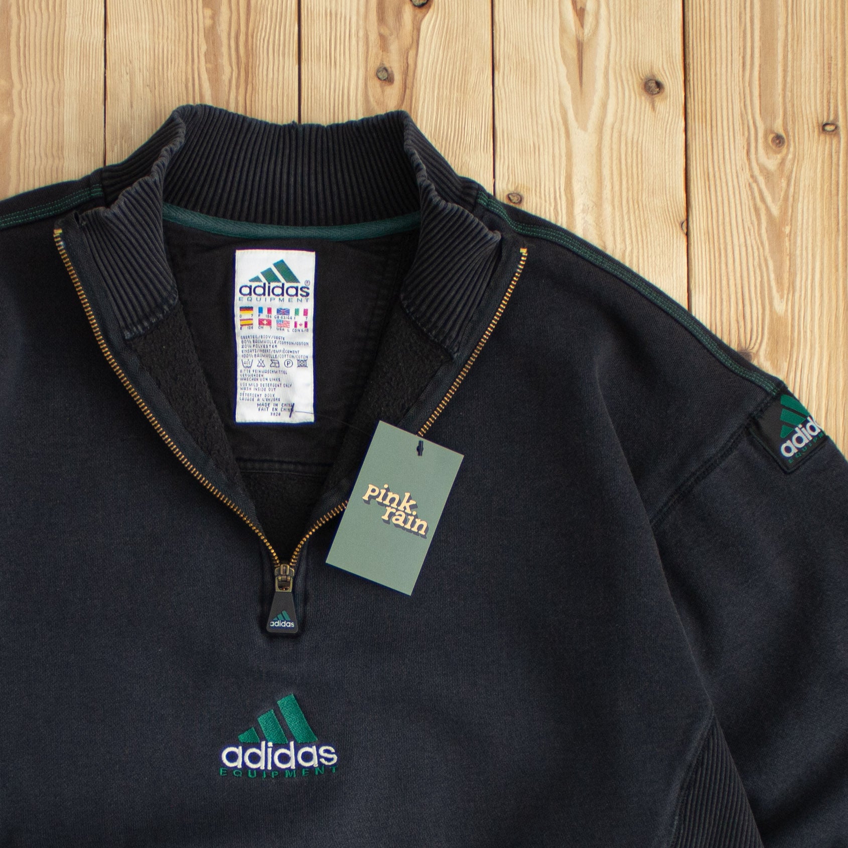 (M/L) Vintage Adidas Equipment Embroidered Quarter-Zip