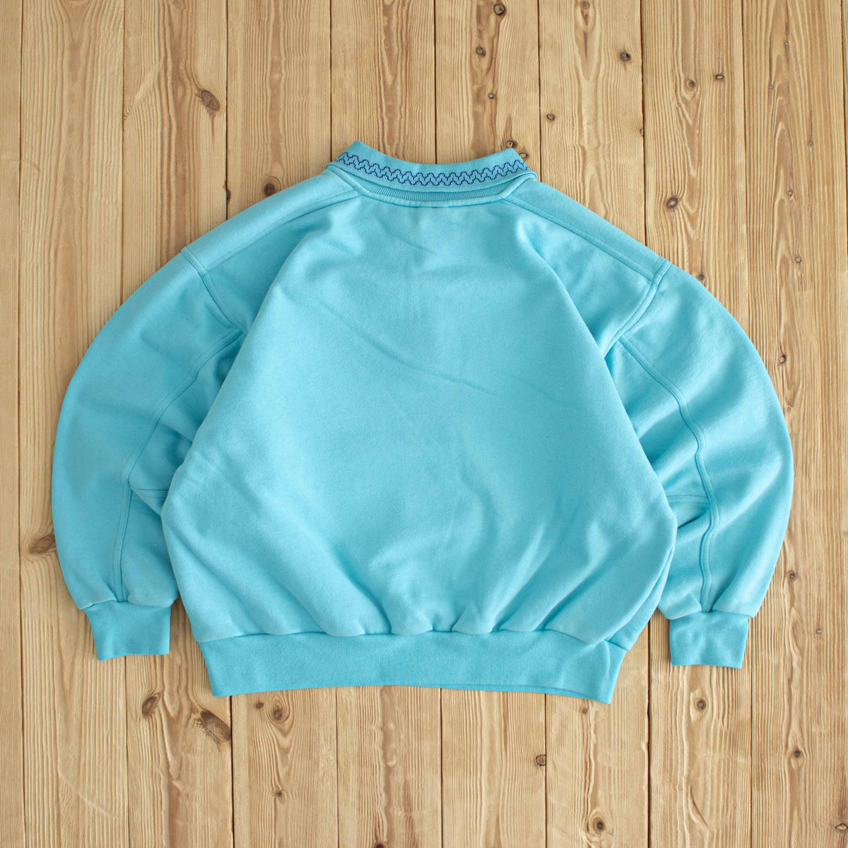 (S) Nike Challenge Vintage Embroidered Button Up Sweatshirt Blue