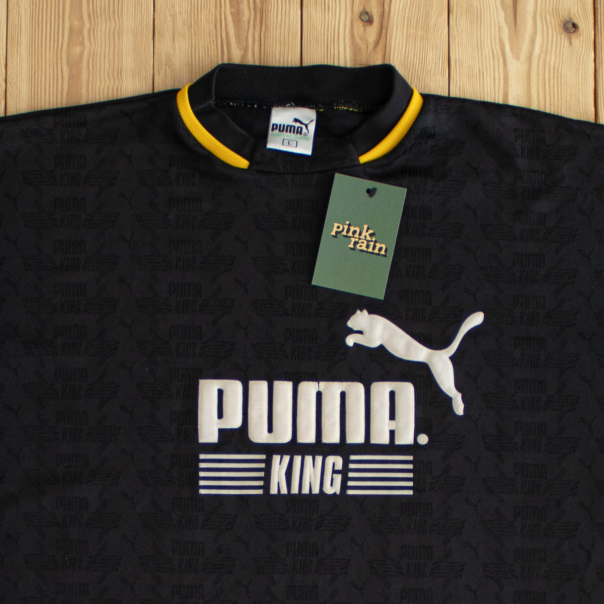 (L) Puma King Vintage Printed T-Shirt Black