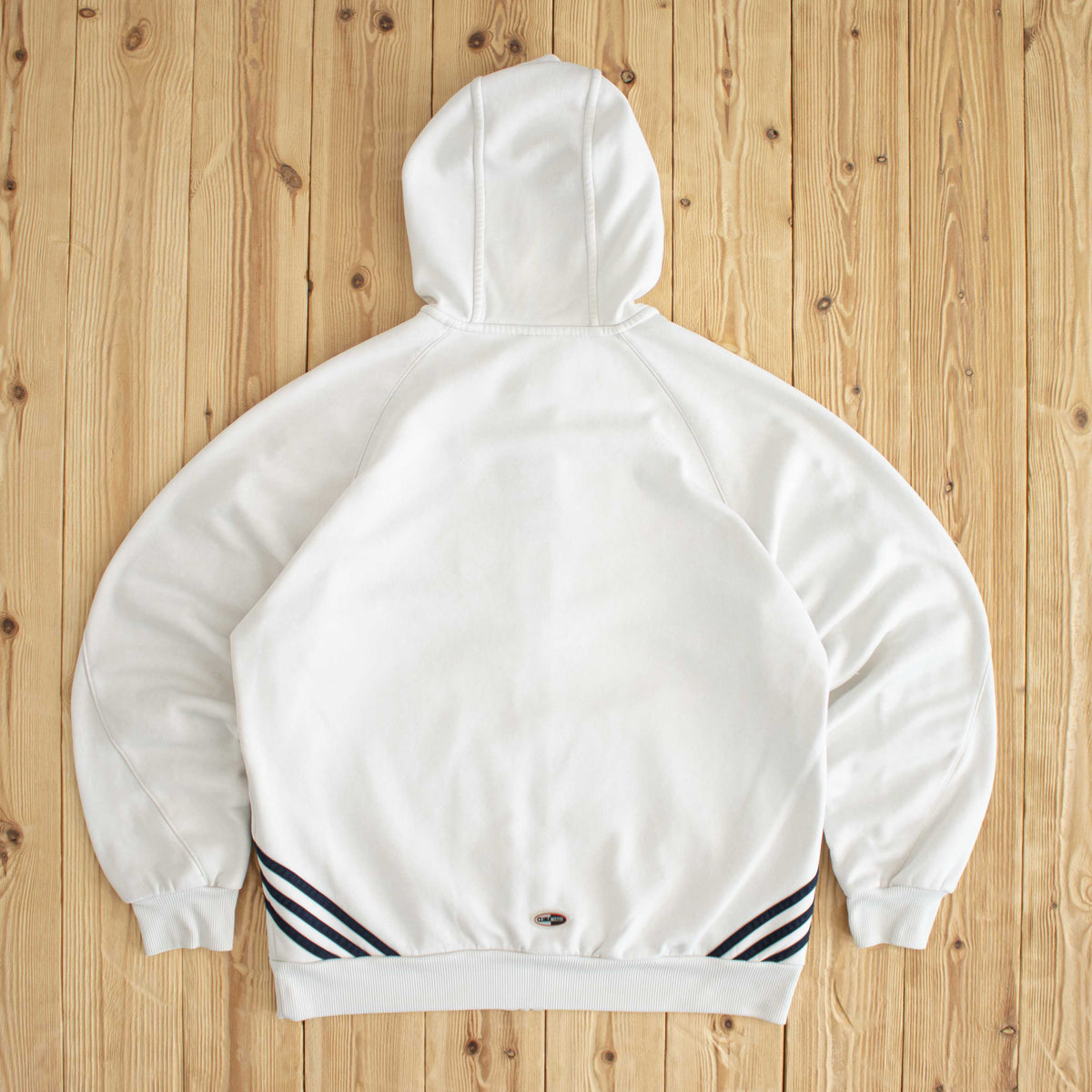 (M) Adidas ClimaWarm Vintage Embroidered Full-Zip Hoodie White
