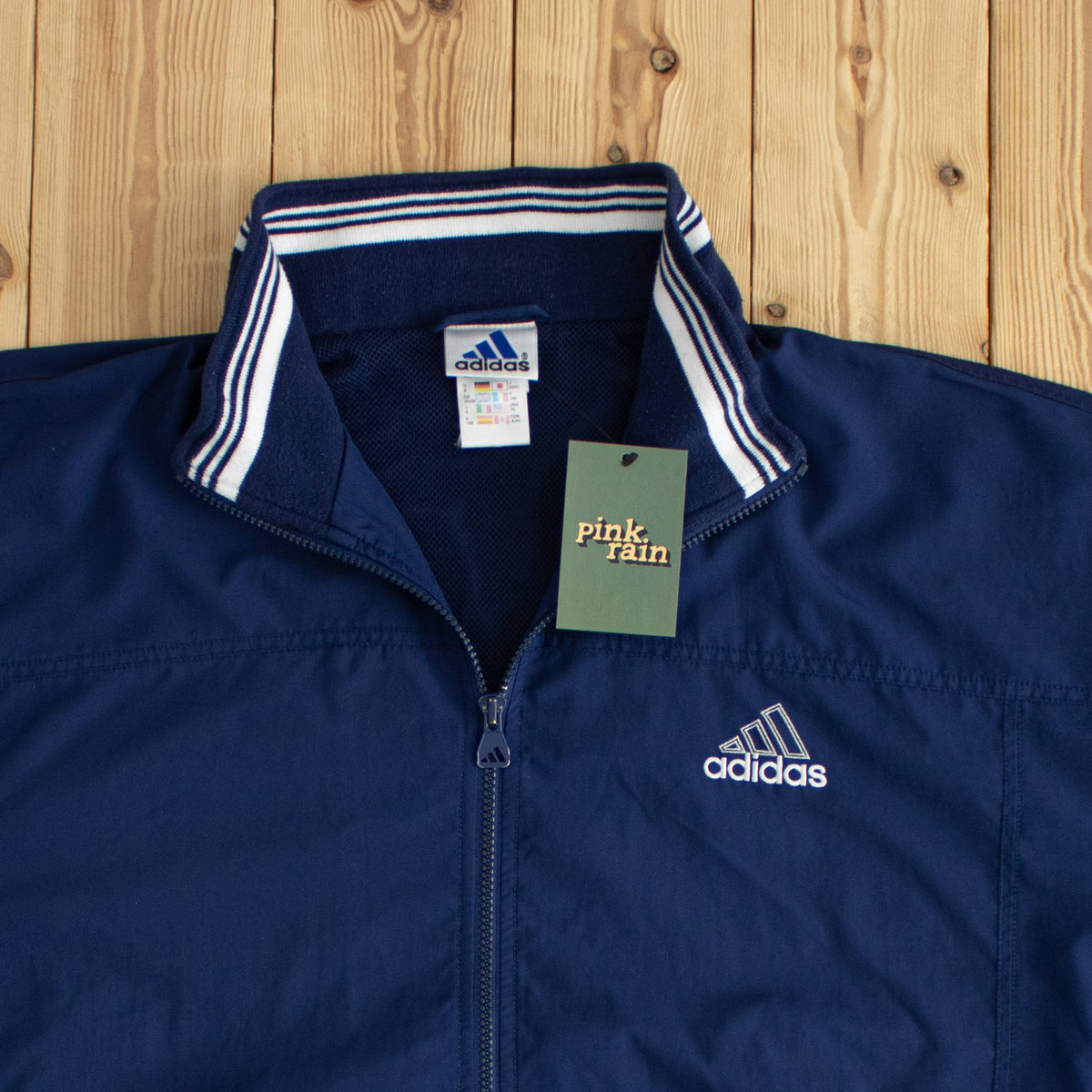 (XL) Adidas Vintage Essential Embroidered Jacket Blue