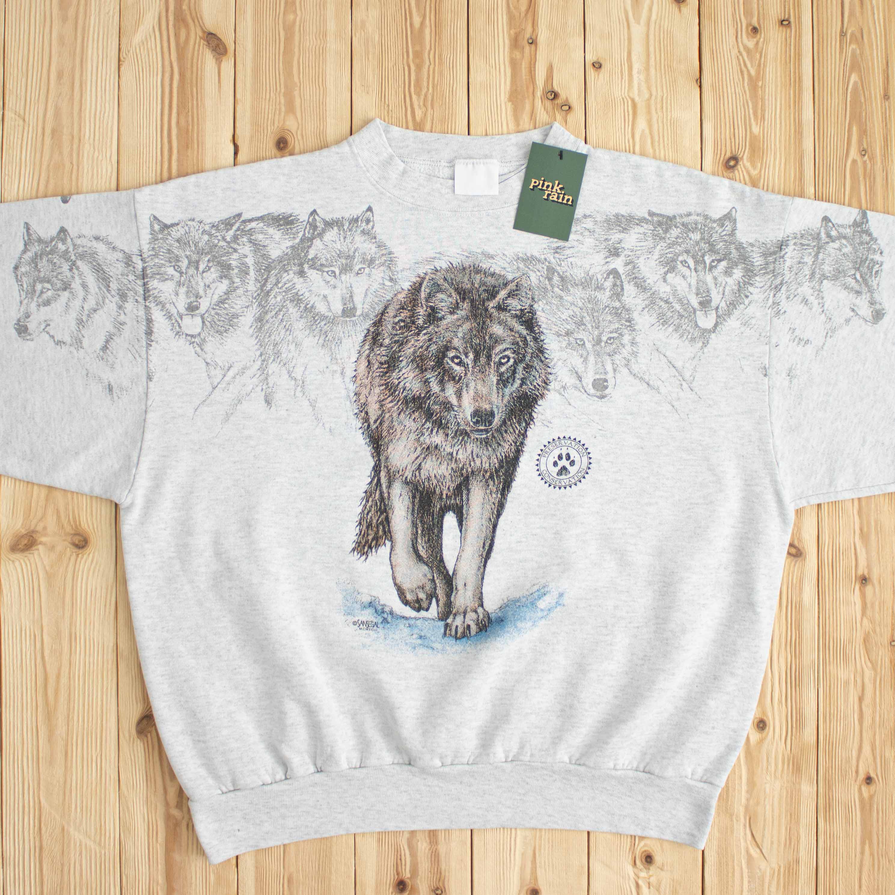 (M/L) 1993 Sansegal Wolves Double-Sided Sweatshirt