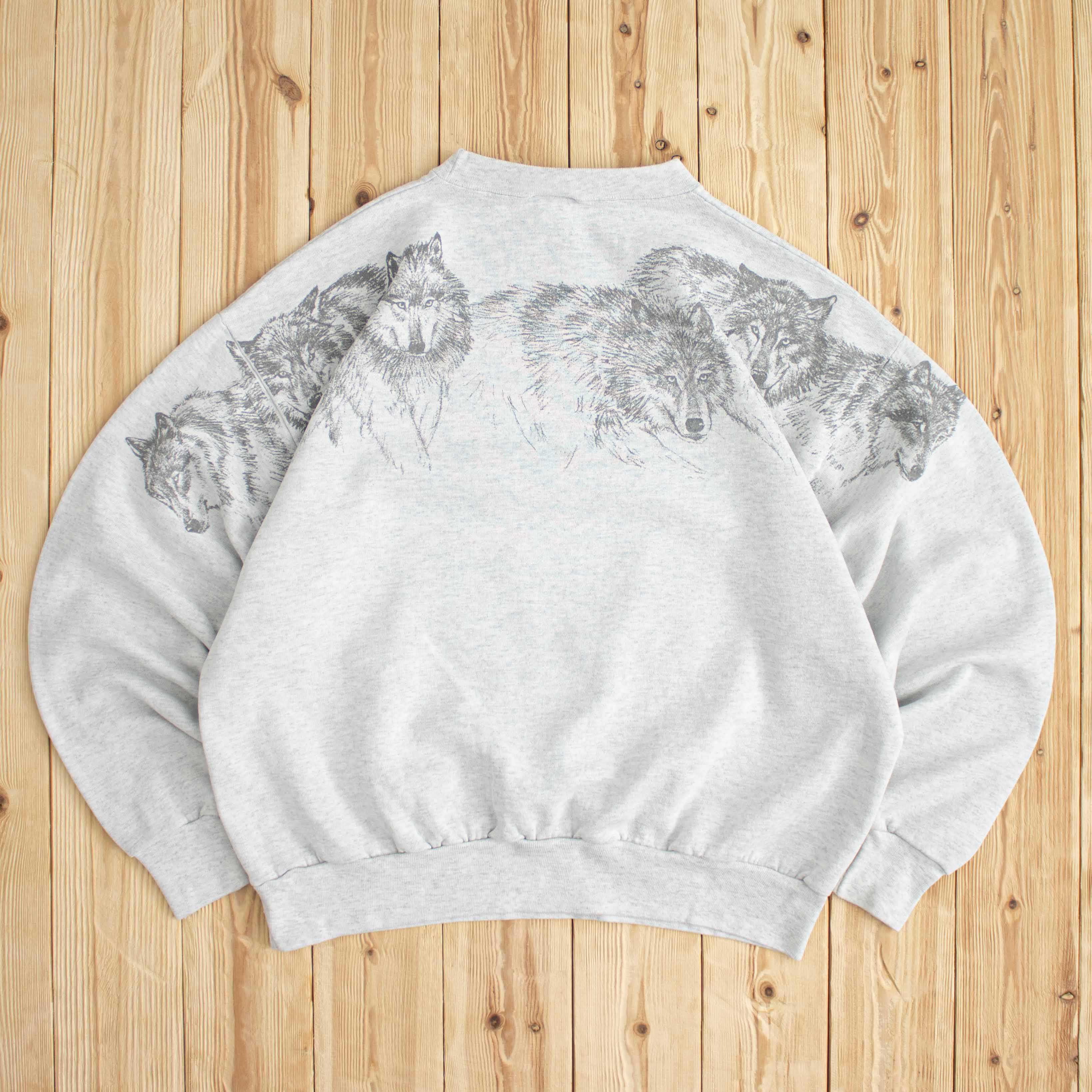 (M/L) 1993 Sansegal Wolves Double-Sided Sweatshirt