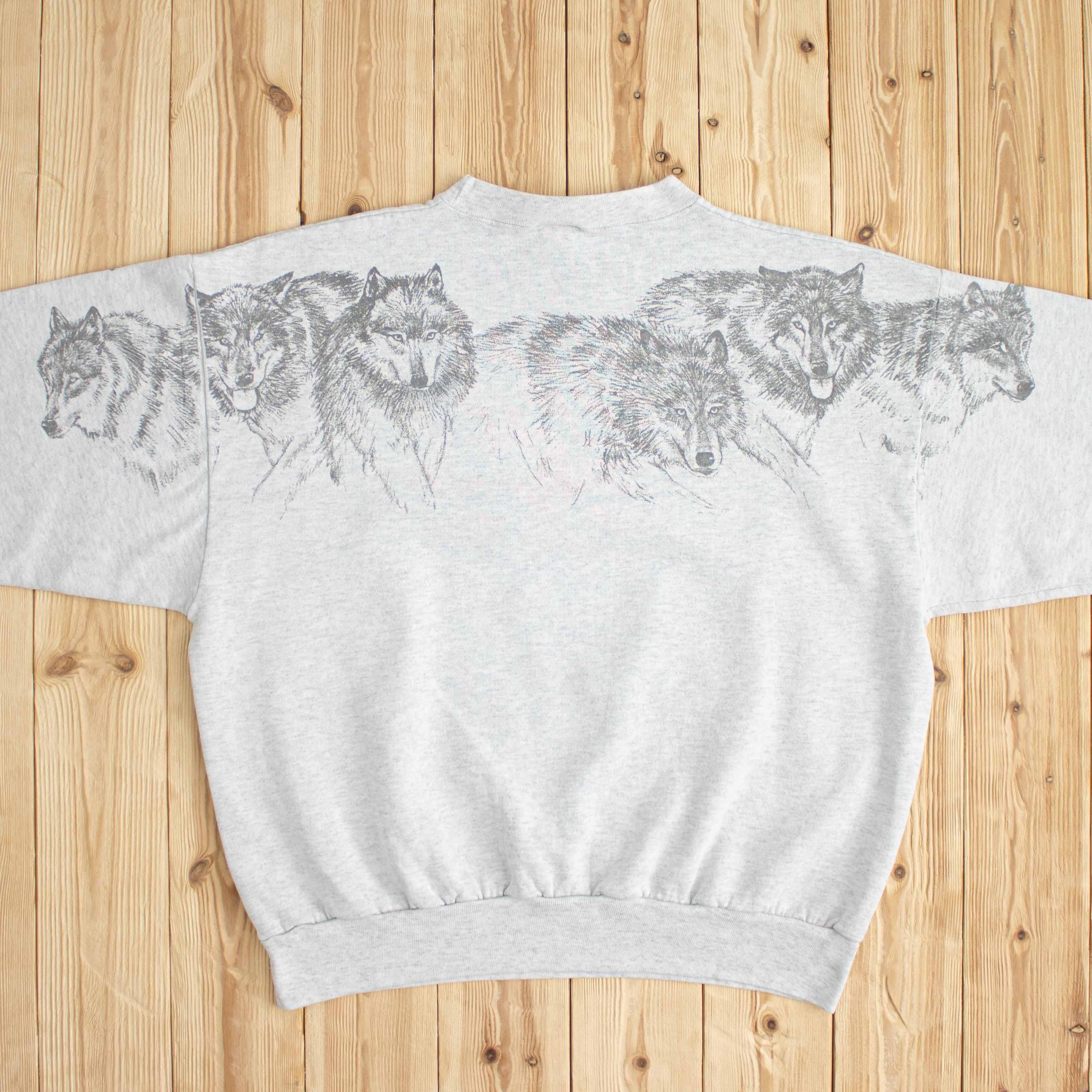 (M/L) 1993 Sansegal Wolves Double-Sided Sweatshirt