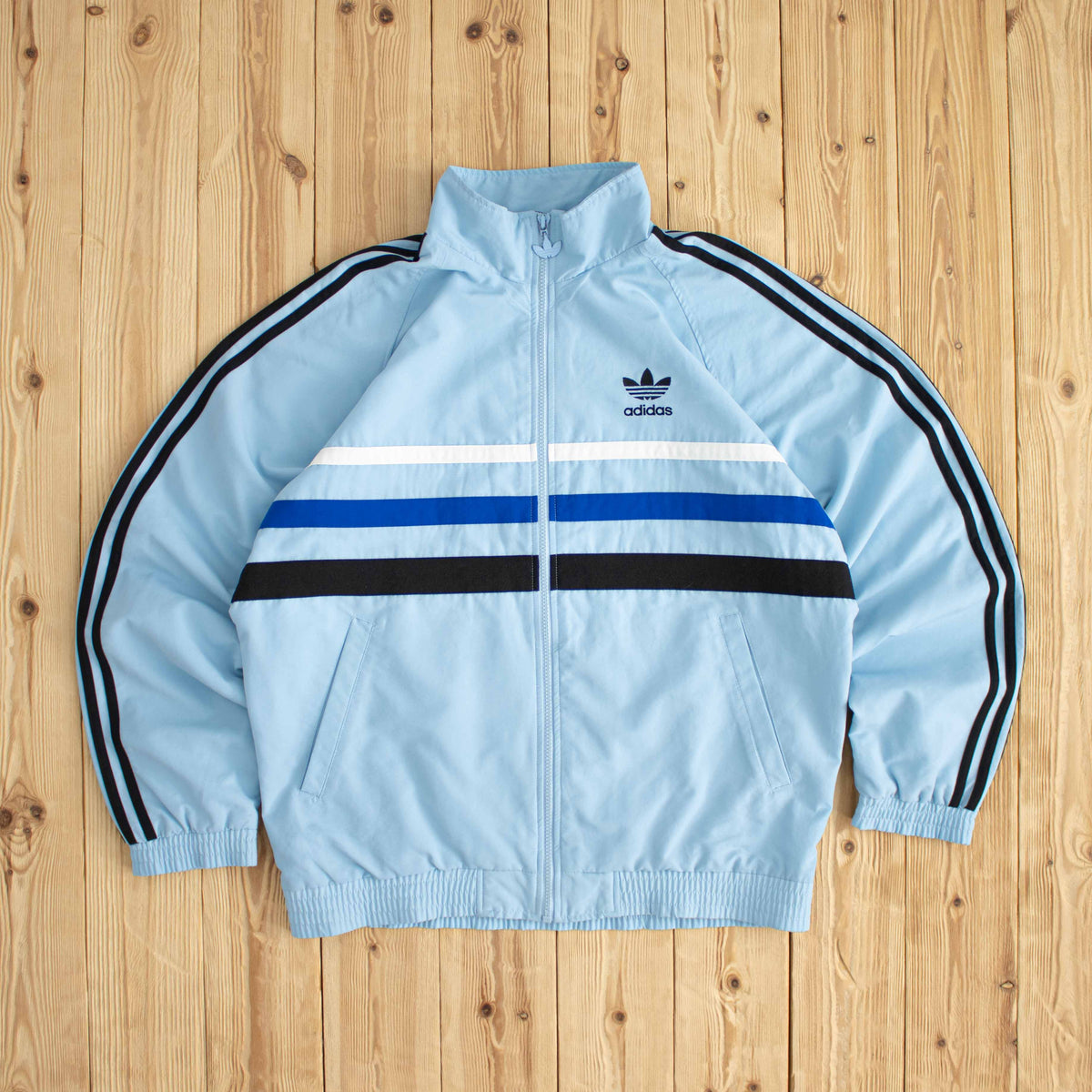 (L) Adidas Vintage Embroidered Jacket Blue