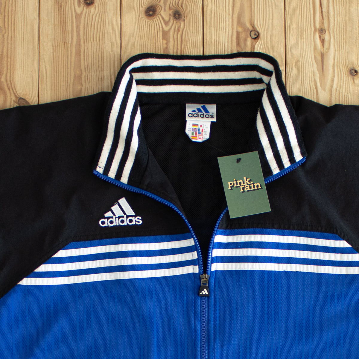 (XL) Adidas Vintage Essential Embroidered Jacket Blue