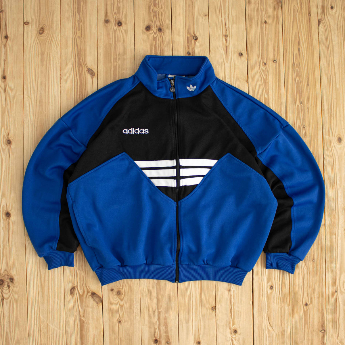 (M) Nike Vintage Striped Embroidered Full-Zip Sweatshirt Blue