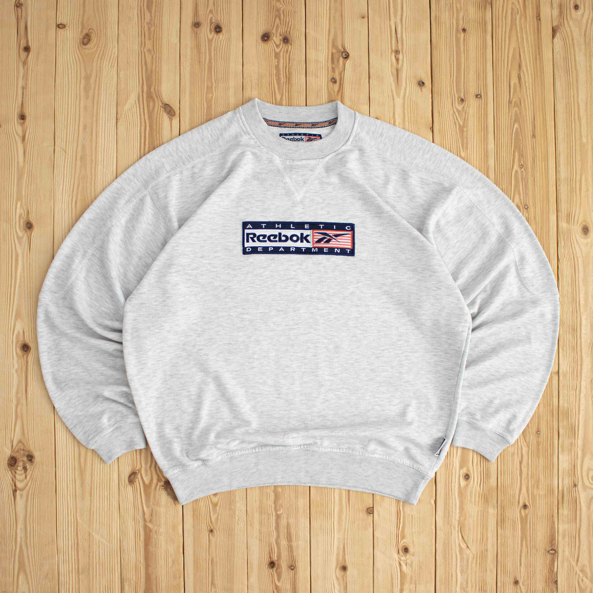 (L) Reebok Athletic Department Vintage Embroidered Sweatshirt Gray