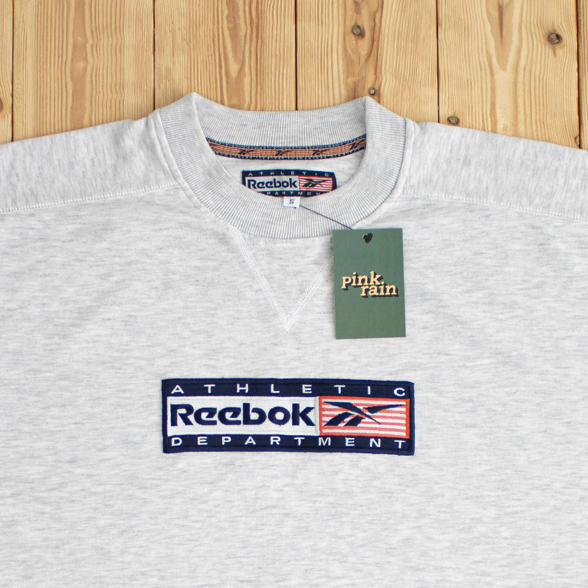 (L) Reebok Athletic Department Vintage Embroidered Sweatshirt Gray