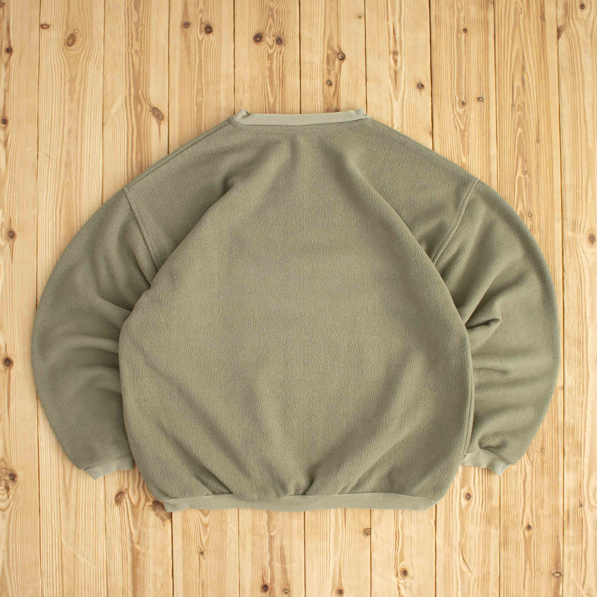 (M) Reebok Vintage Embroidered Fleece Sweatshirt Khaki Green